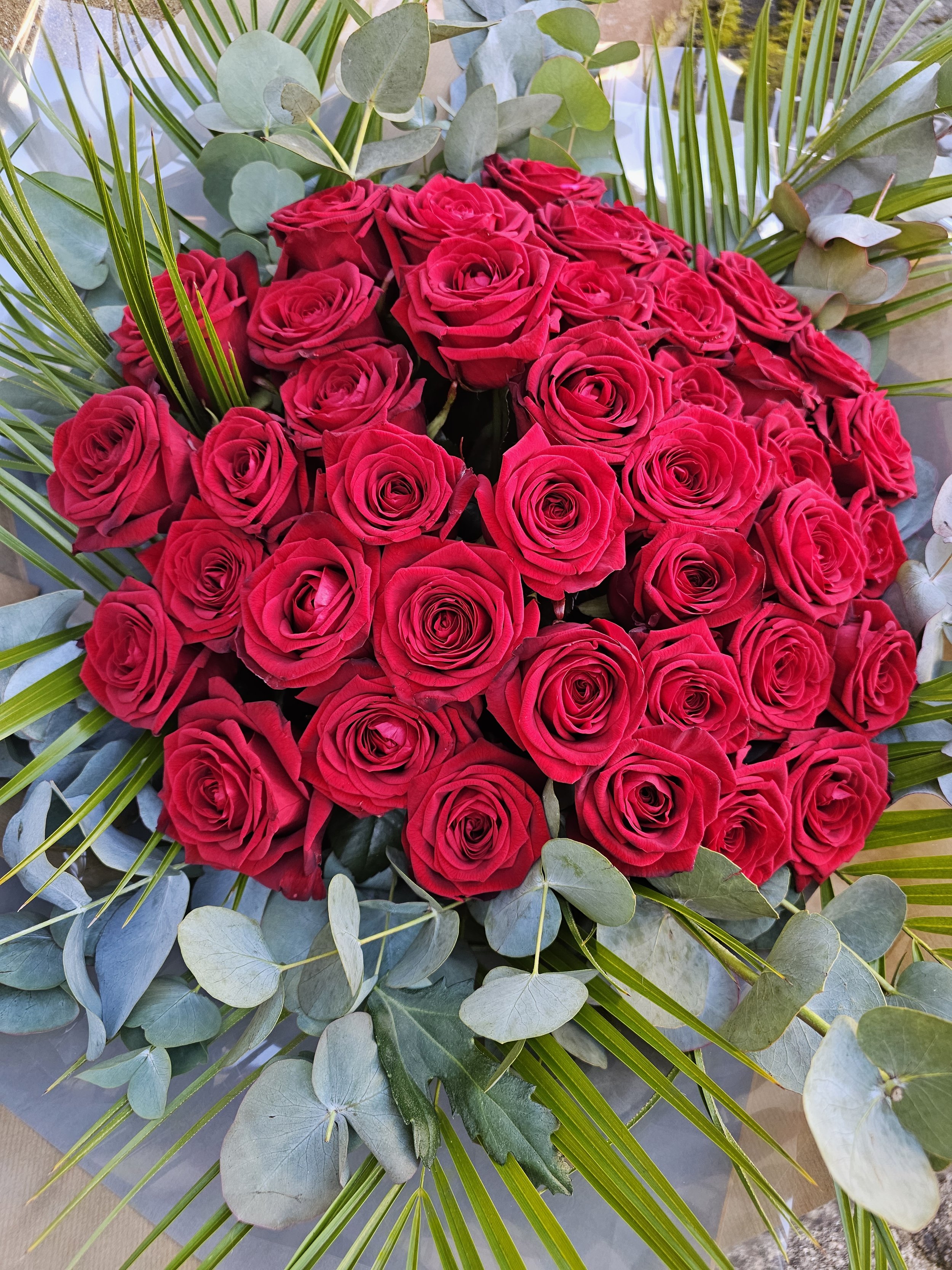 50 Luxury red roses