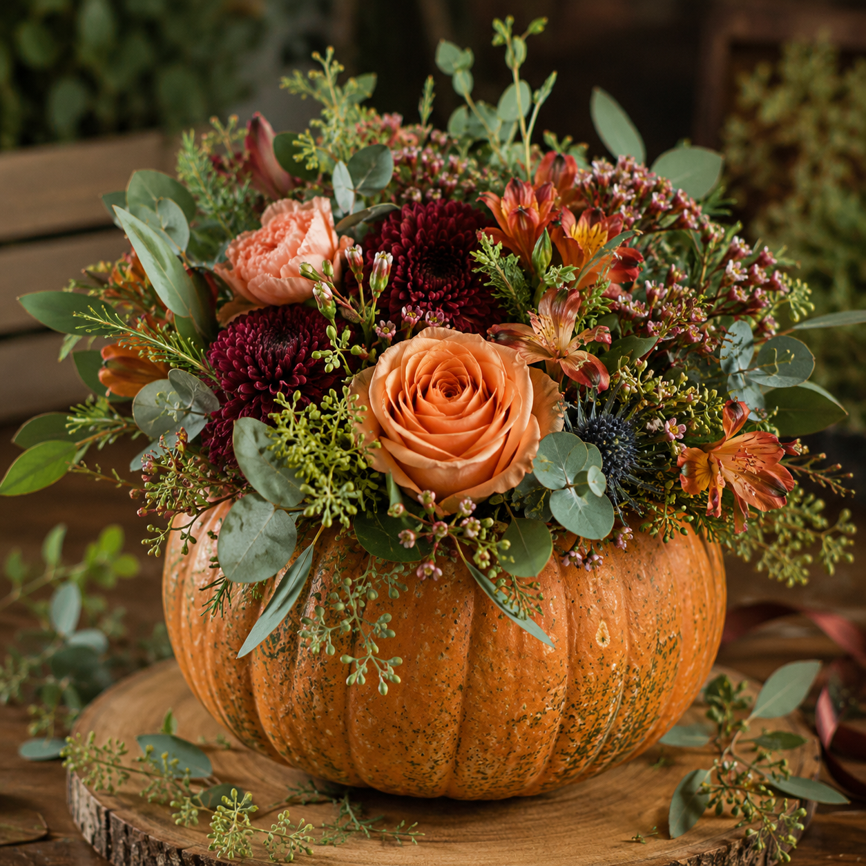 Halloween - floral pumpkin workshop. Wednesday 28th October. 7pm