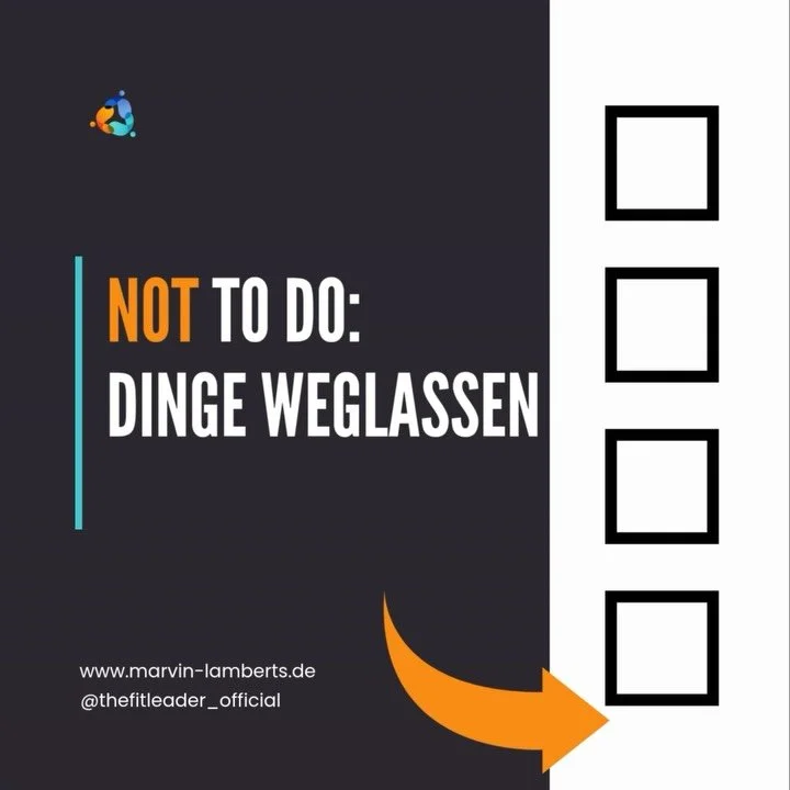 🚫 Was du wegl&auml;sst, ist genau so entscheidend wie das, was du tust.

Wir sind gut darin, To-do-Listen zu schreiben.
Aber richtig wirksam wird dein Tag erst, wenn du bewusst entscheidest, was du heute nicht machst.

Was solltest du auf deine &ldq