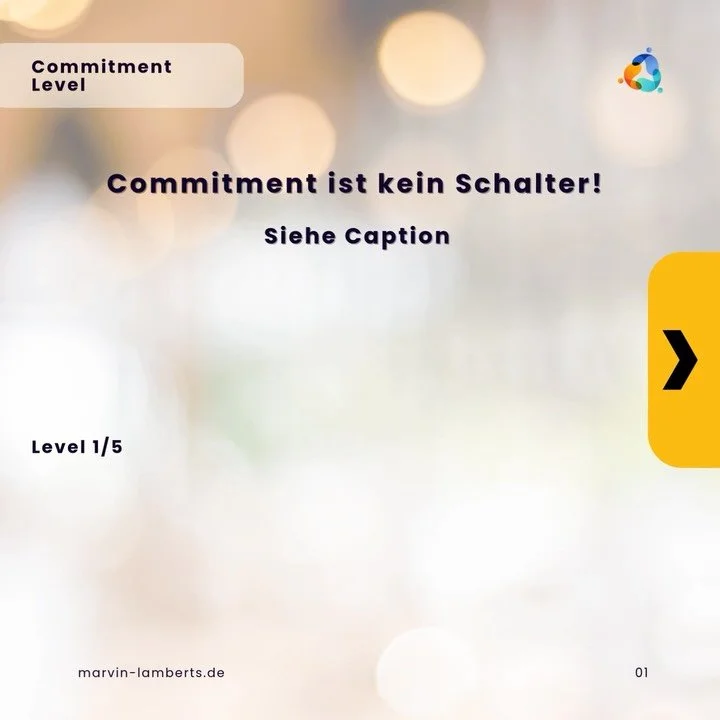 Commitment ist kein Schalter. Es ist ein Kontinuum.

Zwischen &bdquo;finde ich sinnvoll&ldquo; und &bdquo;ich &uuml;bernehme Verantwortung und handle&ldquo; liegen mehrere Stufen.

Der Unterschied entsteht nicht durch Motivation allein, sondern durch