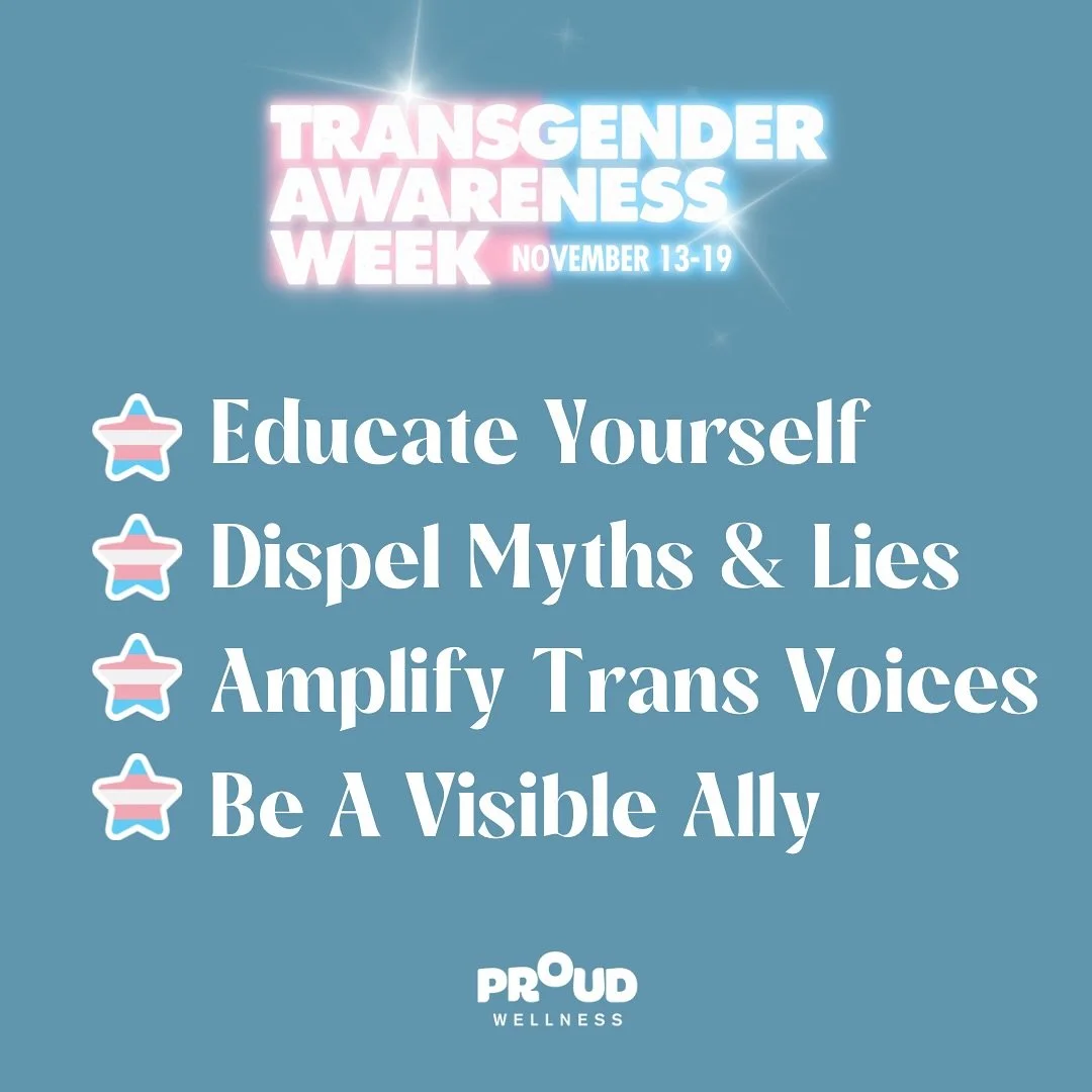 #transawarenessweek begins tomorrow. 

Trans, non-binary and gender diverse communities need their allies now more than ever. 🩵🩷🤍

Our social media will be dedicated to Trans+ communities and wellness practitioners for the next week. 🏳️&zwj;⚧️✨🏳
