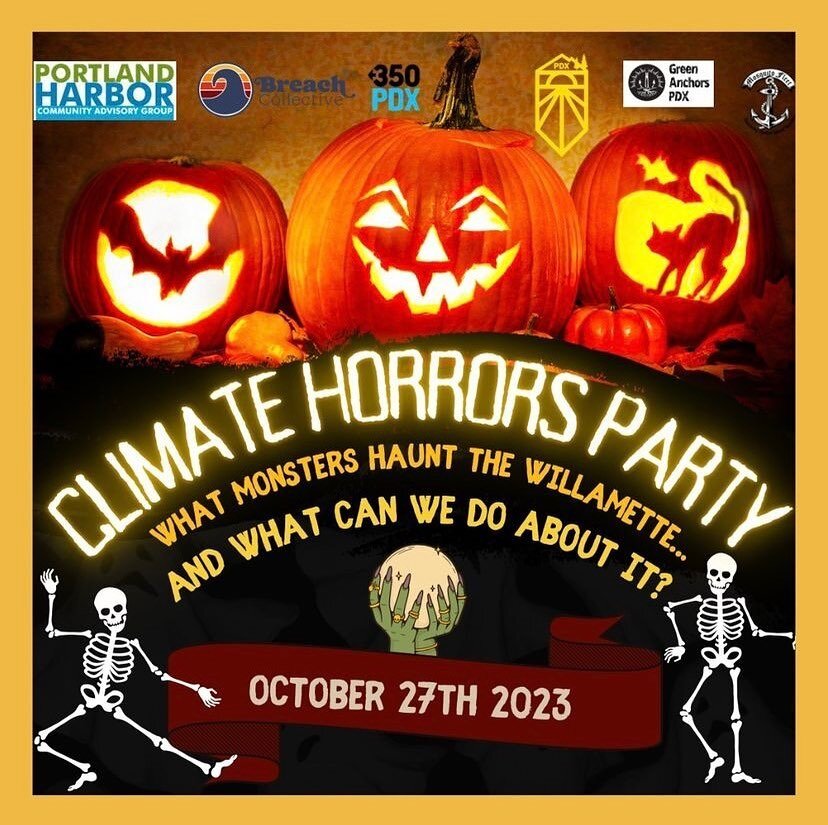 Come celebrate the spooky season and all of the important climate justice work happening in Portland! Everyone's invited to this climate justice themed Halloween party on Friday, October 27, from 3:00 to 6:00 p.m. at Green Anchors, 8940 N. Bradford S