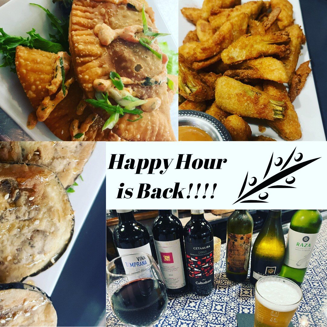 Come and join us for Happy Hour!!! Tuesday-Friday from 5 to 6. Food, beer, wine and sangria specials.