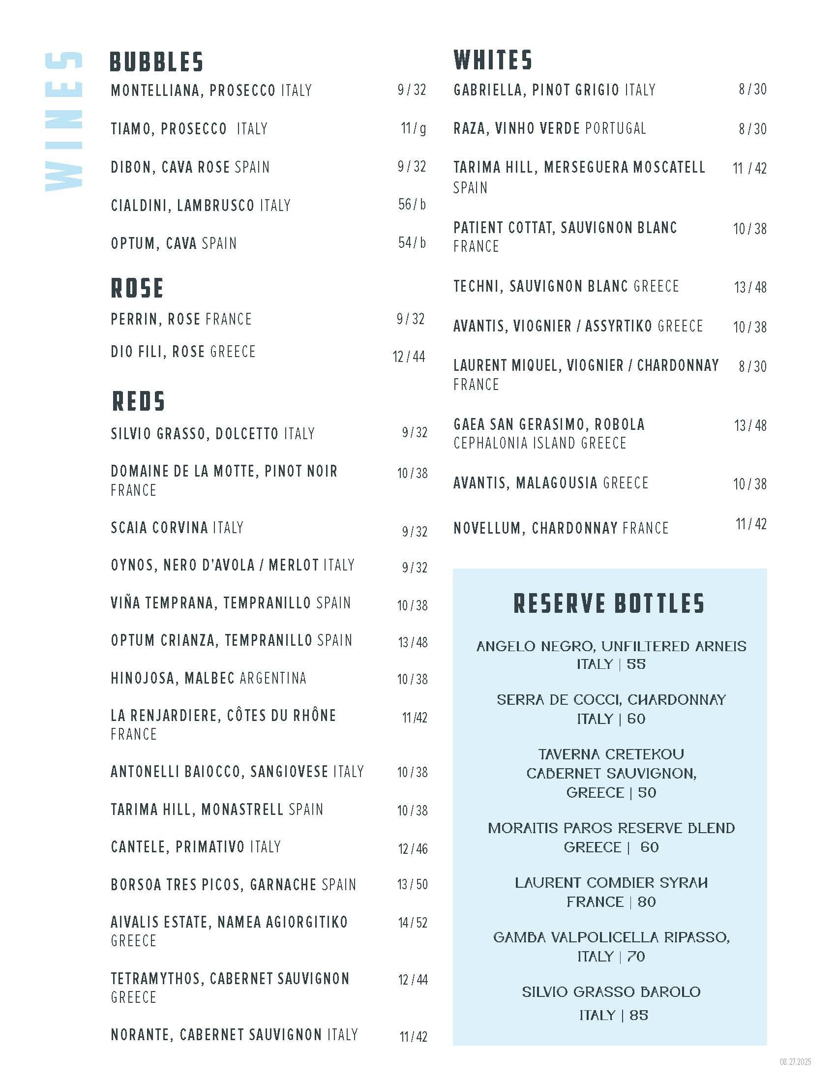Menu — Demi's