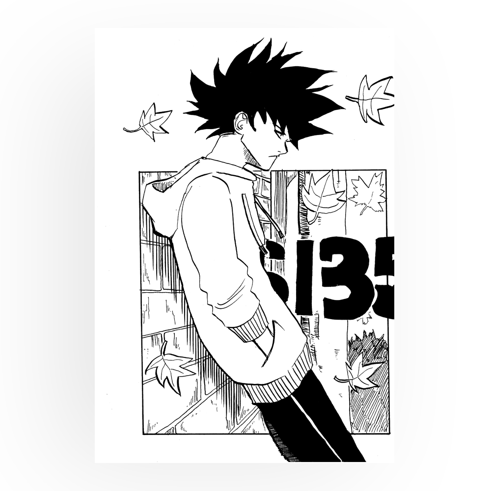 Autumn Leaves – Original Illustration (A5, Hand-Drawn)