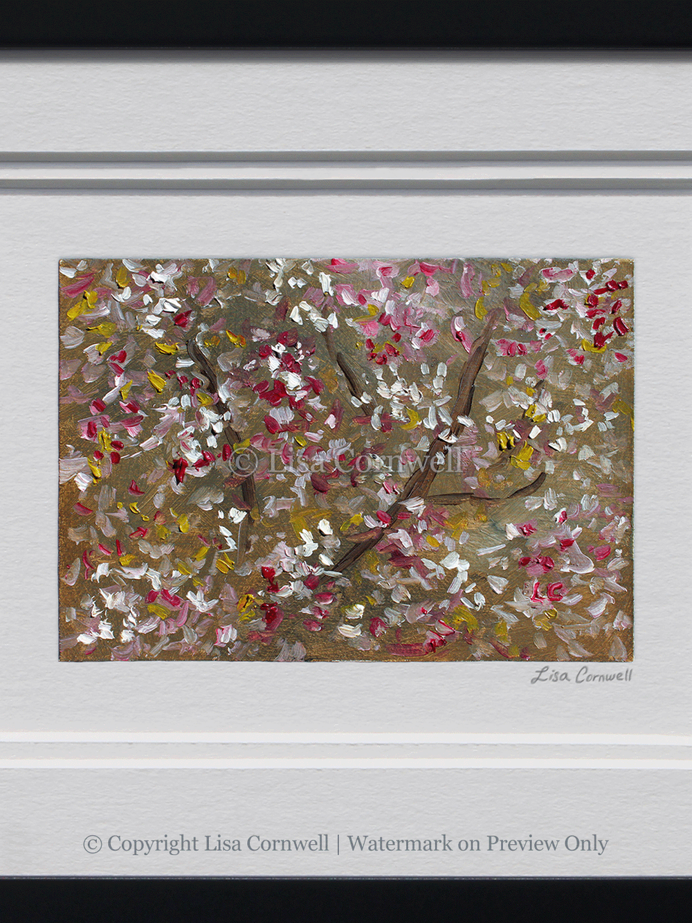 Two Mile Crabapple: Framed Plein Air Color Match Illusion — Lisa