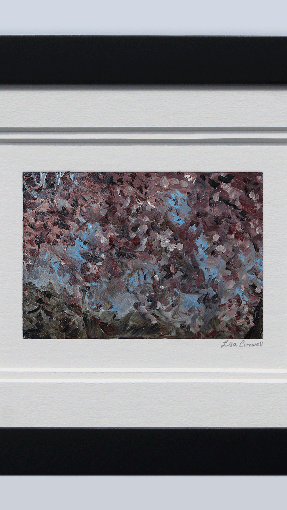 Light Crabapple Blossoms: Framed Plein Air Color Match Illusion