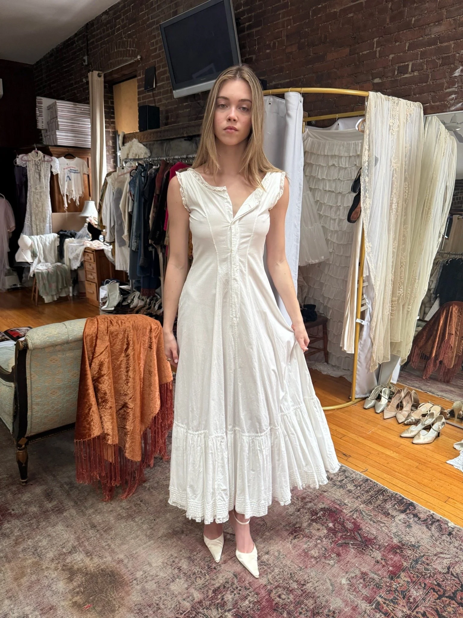 edwardian cotton chemise dress (S-M)