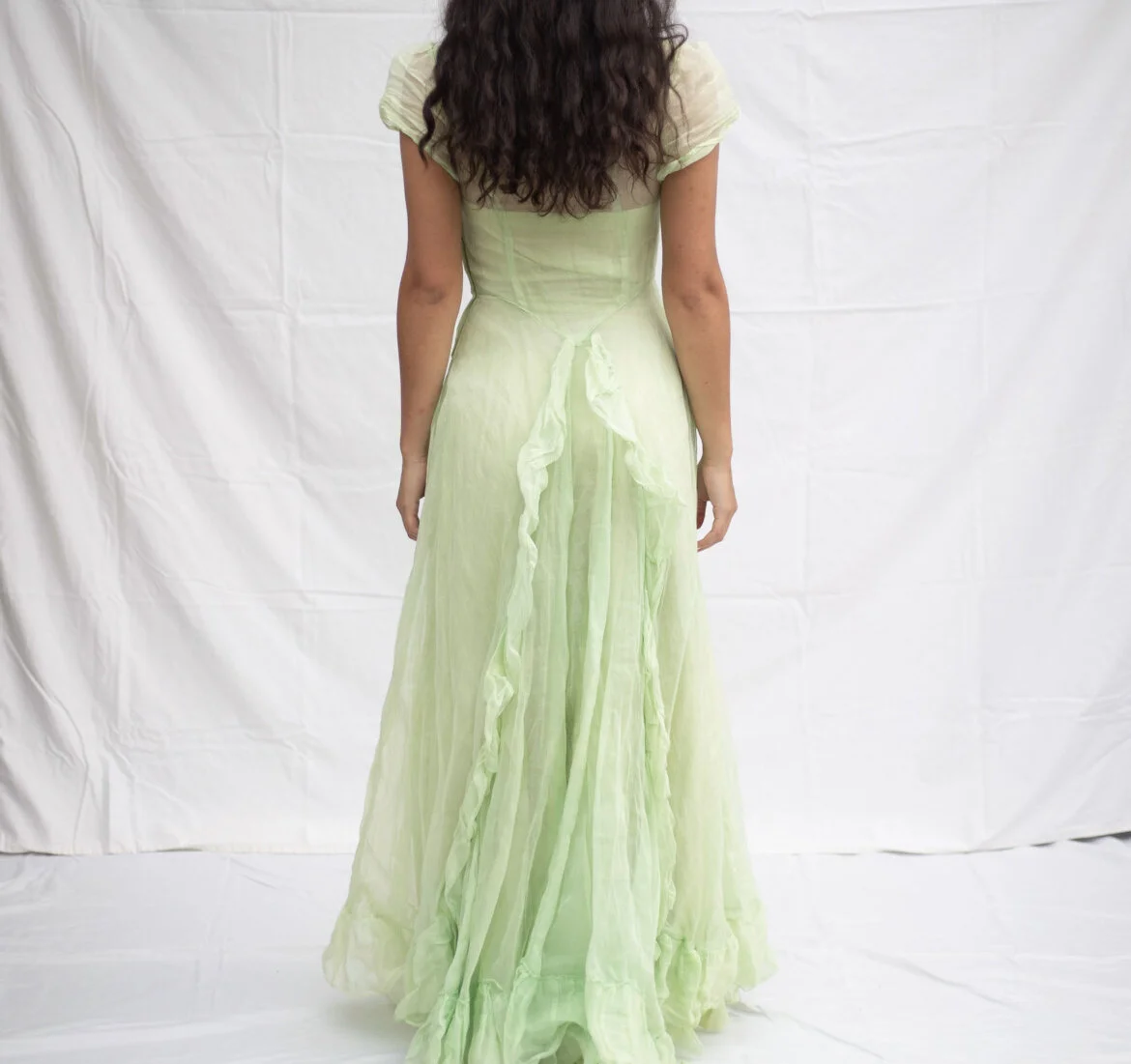 1940s seafoam green gown (XS)  Farmer's Daughter