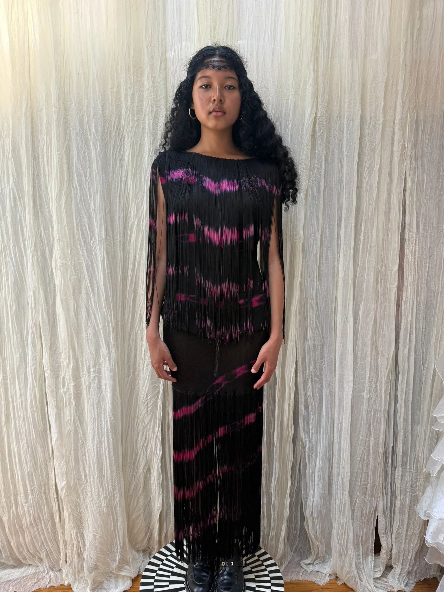 rare jean paul gaultier fringe set (XS-S)