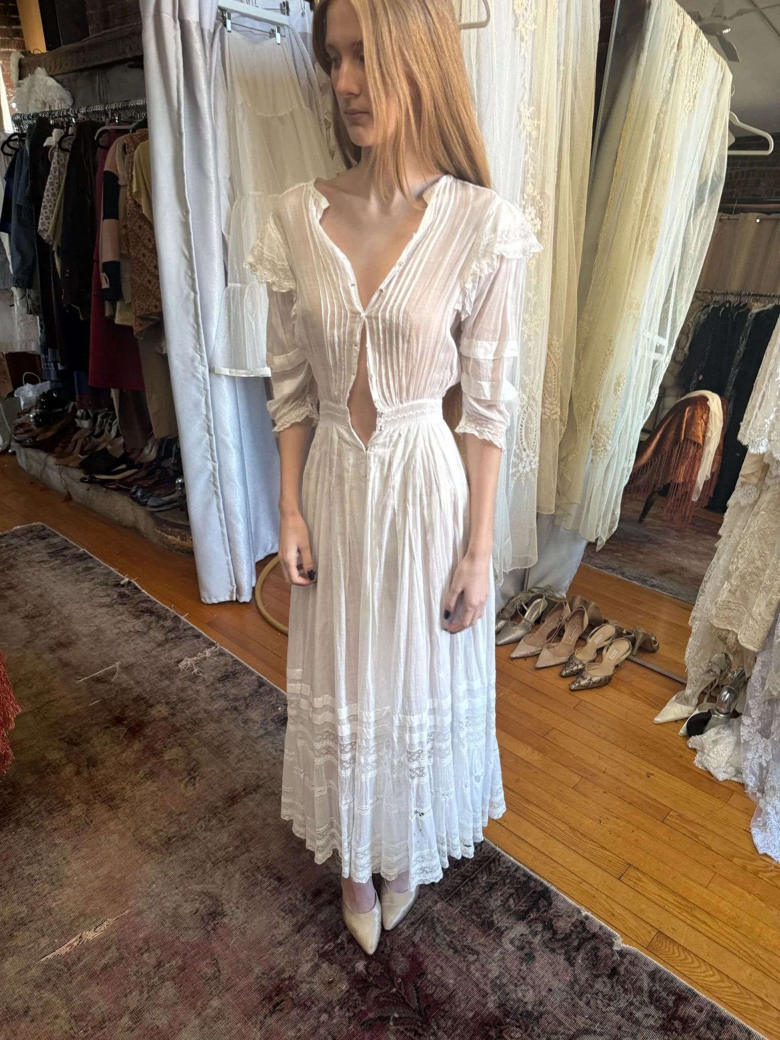 edwardian cotton lawn dress (XXXS)