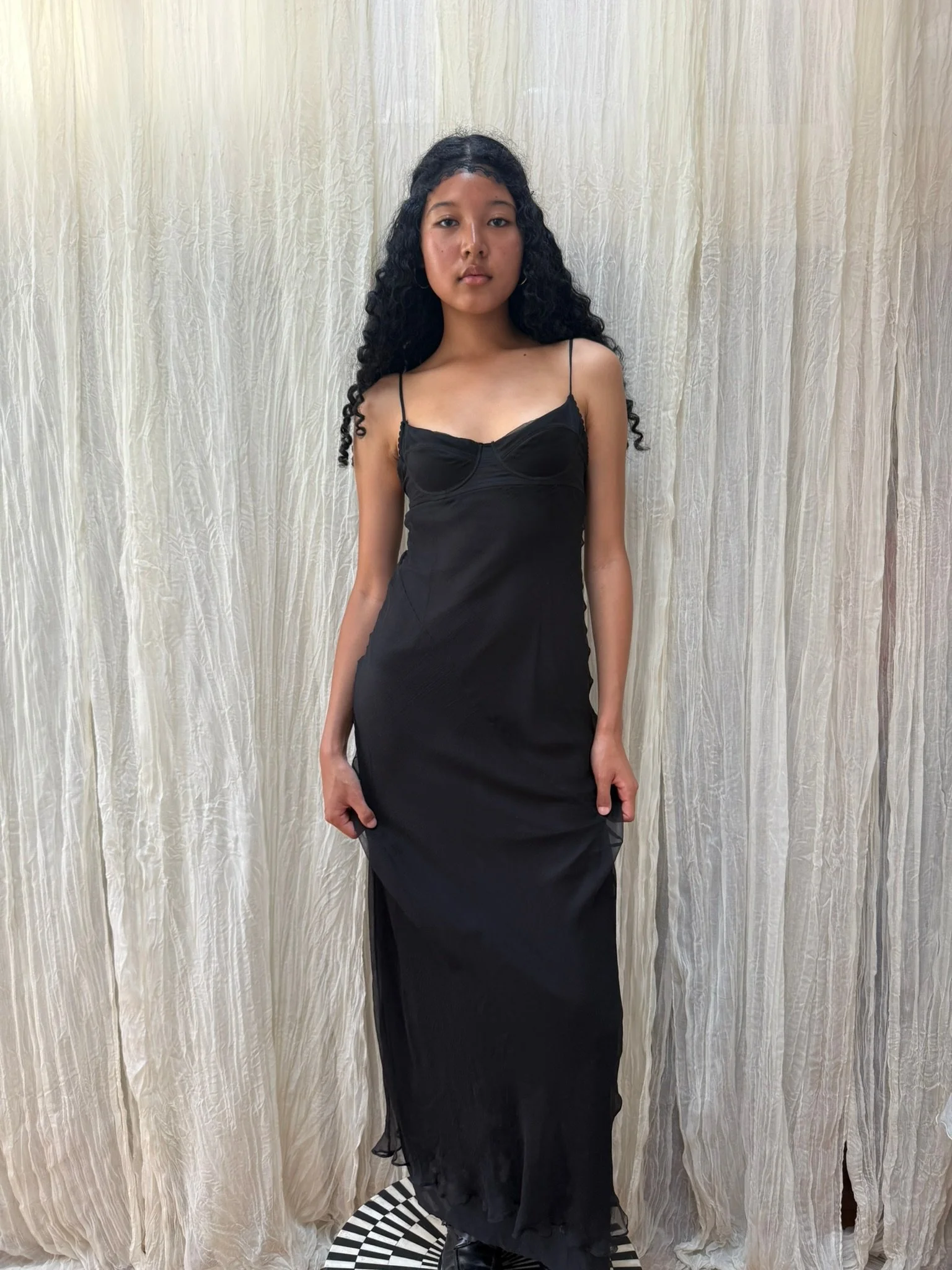 lolita lempicka silk chiffon gown (XS)