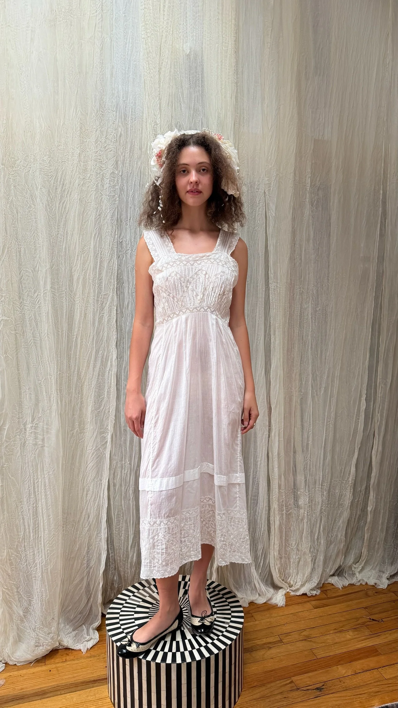 edwardian cotton and lace dress