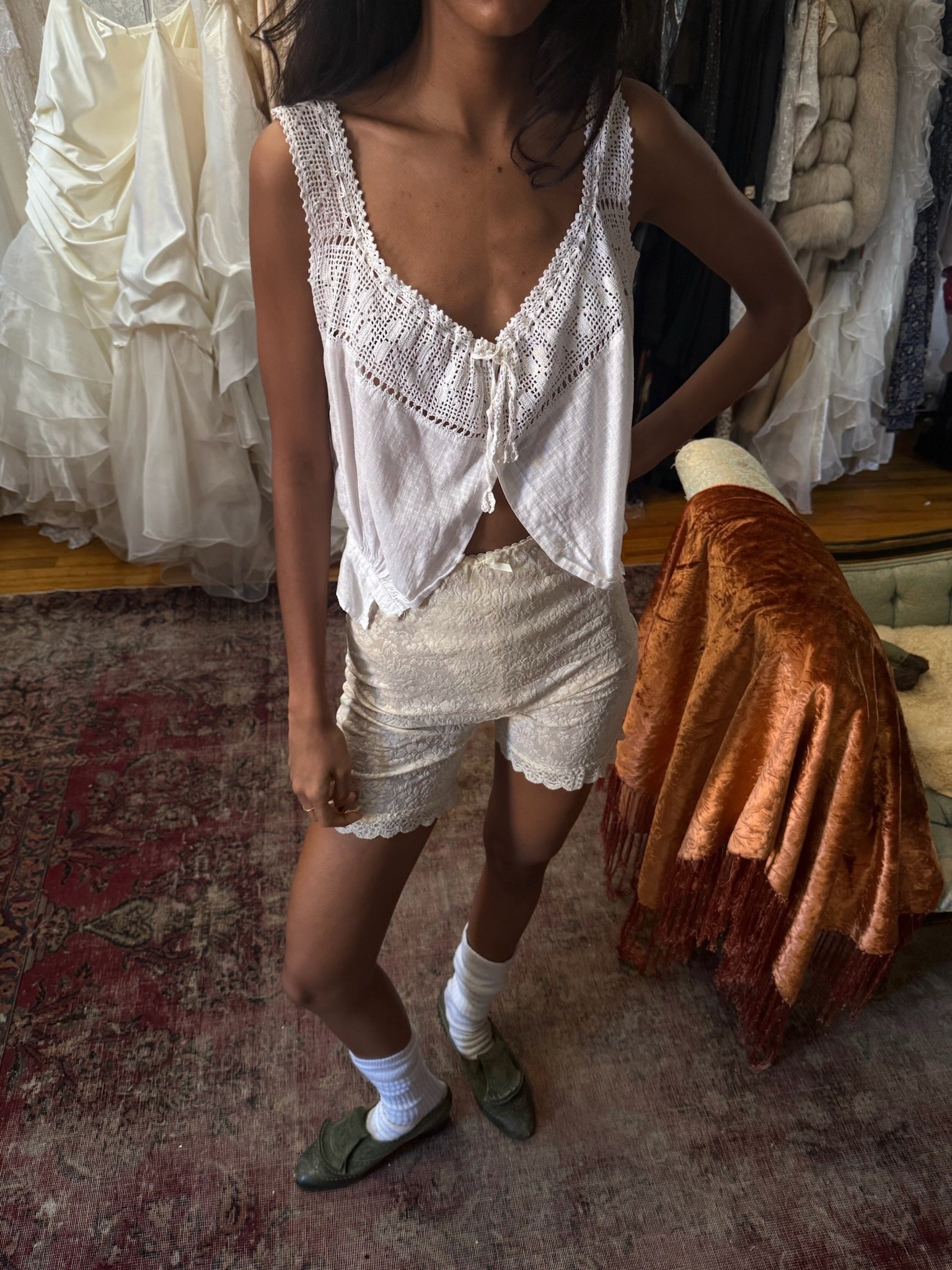 edwardian cotton corset cover (XS-S)