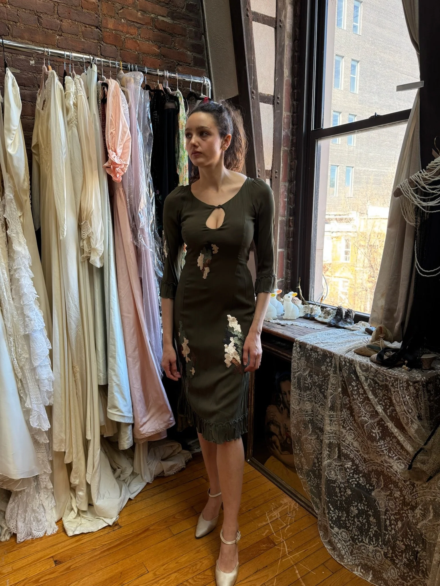 alberta ferretti camo dress (XS-S)