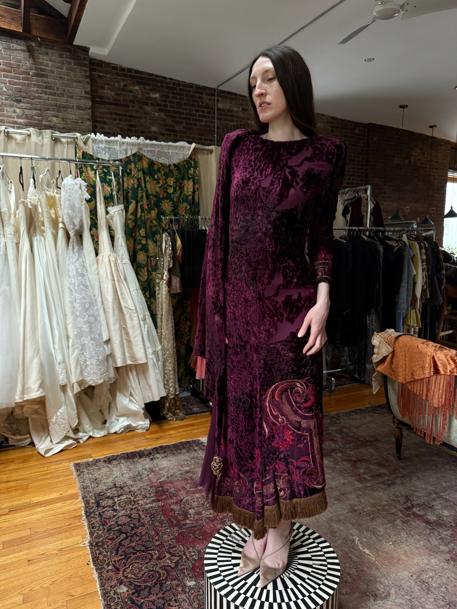1980s christian dior devore dress (S)
