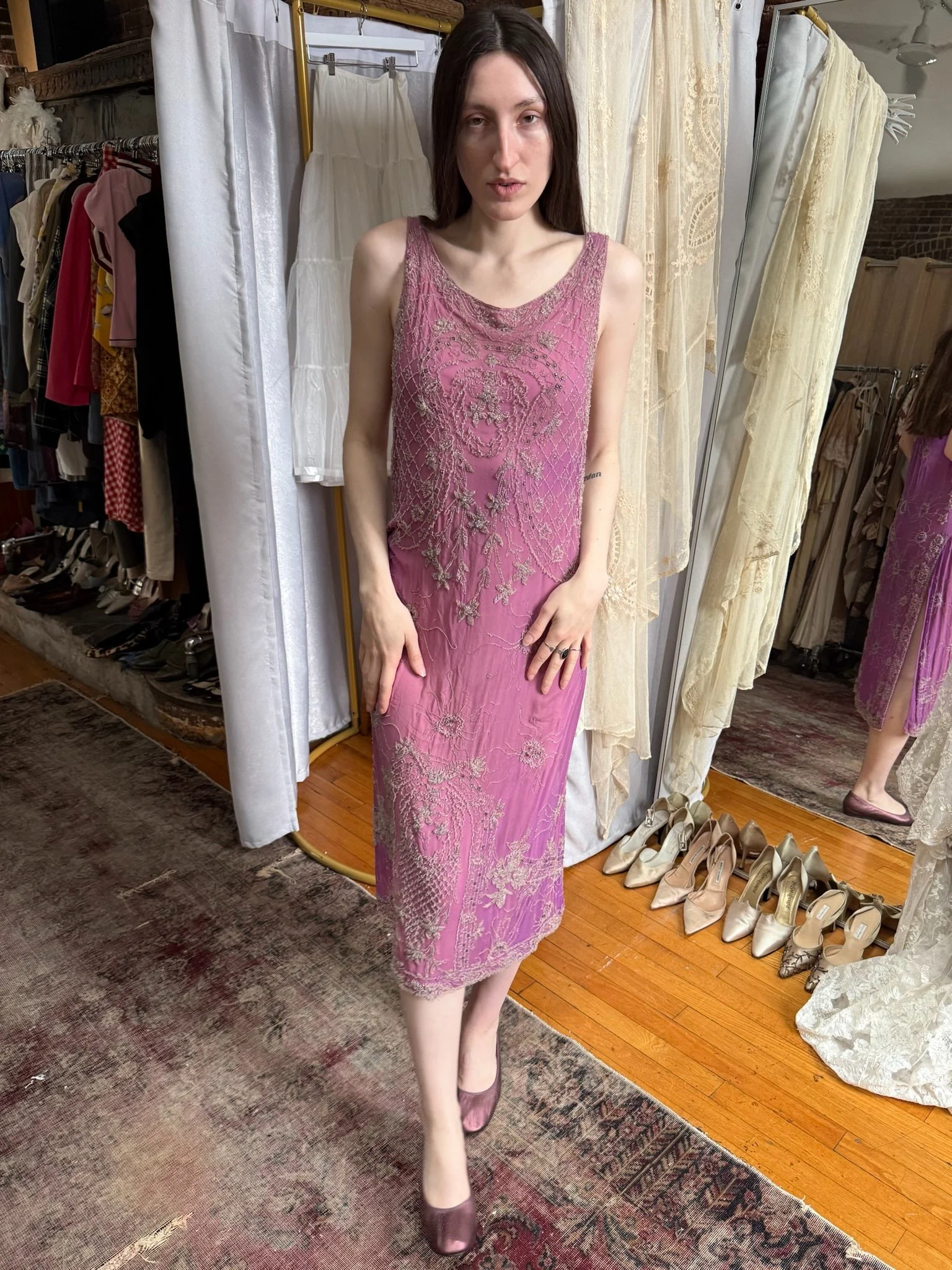 1920s purple moon flapper dress (XS-M)