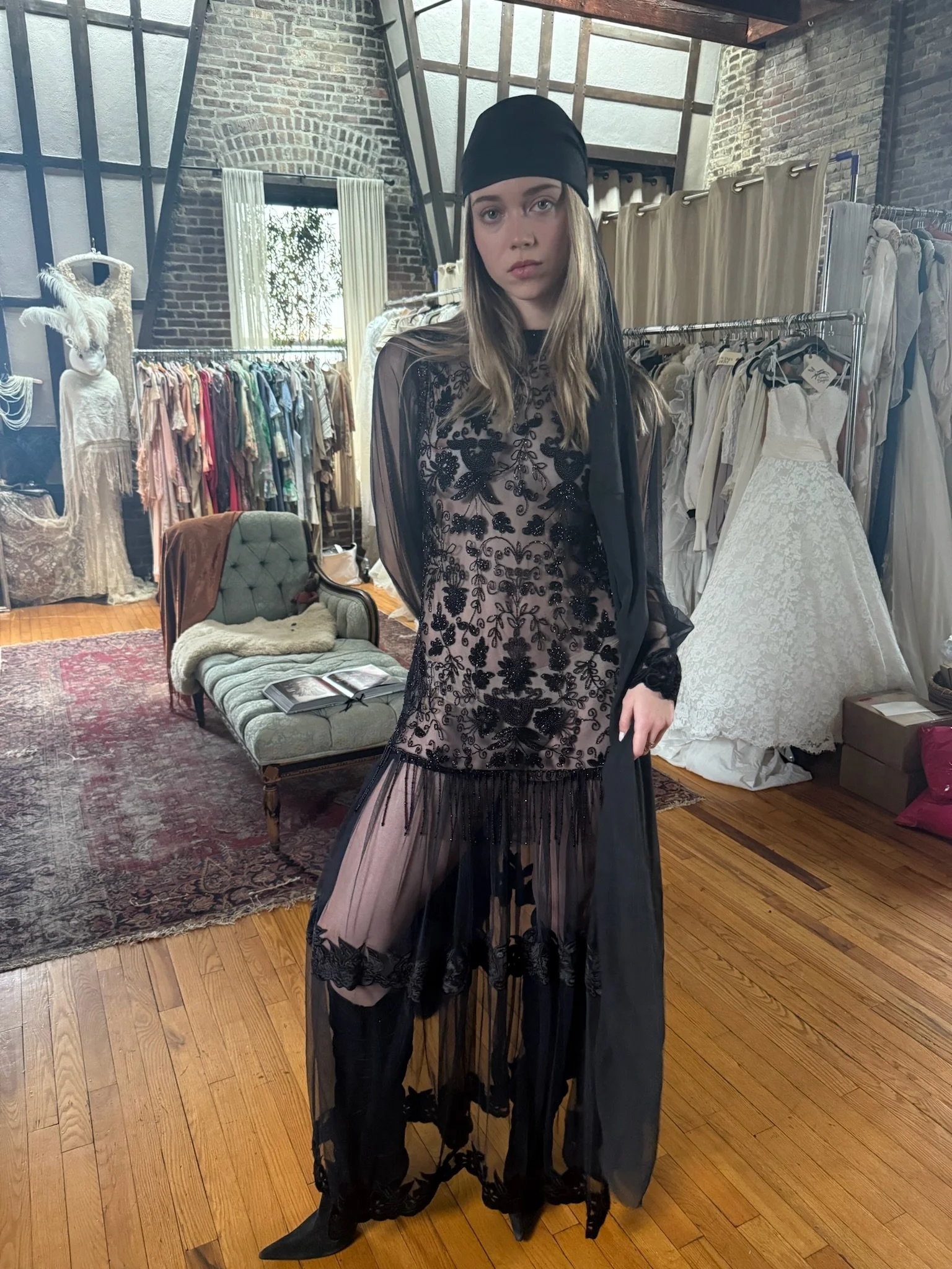 roberto cavalli beaded gown (XS-M)