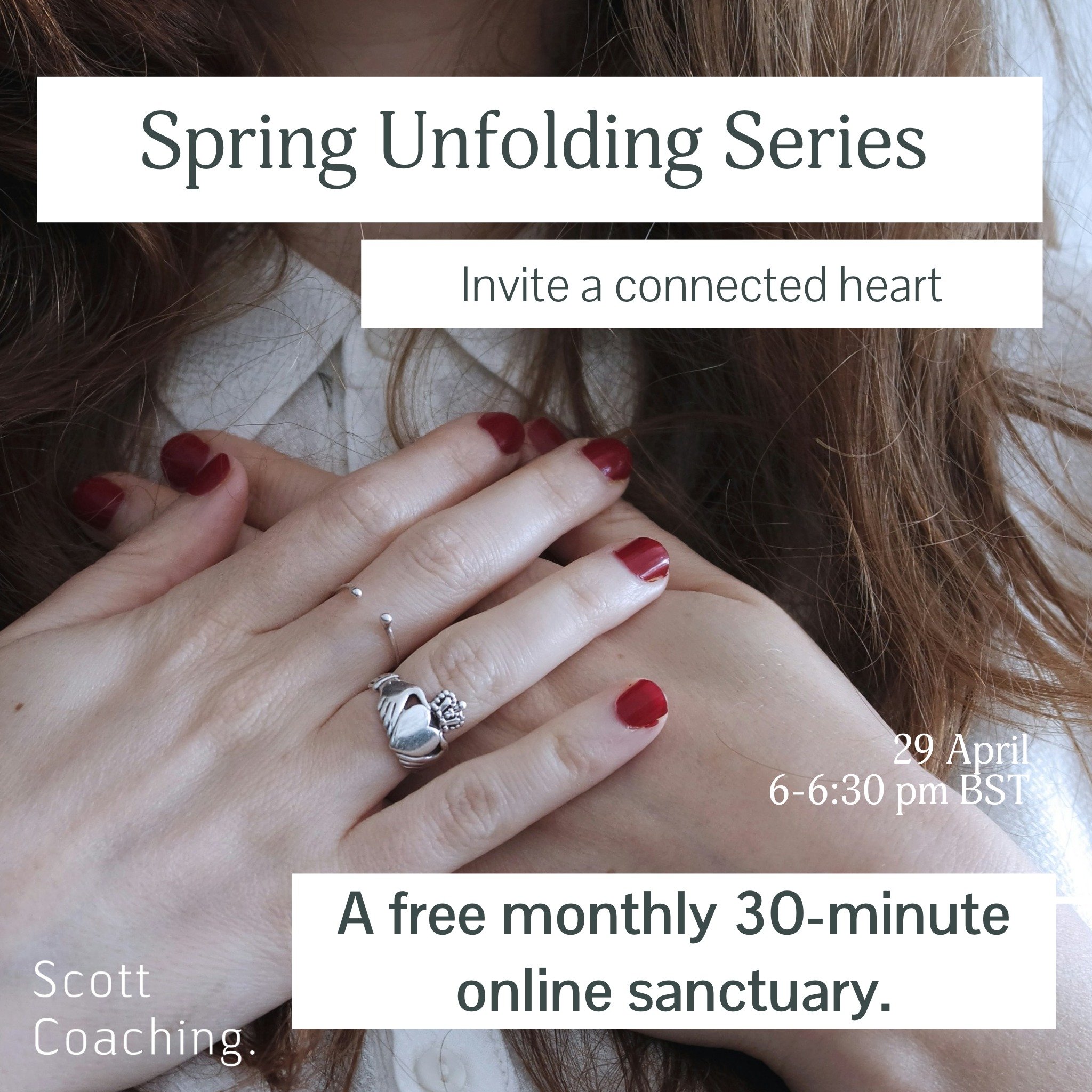 Join us tonight for the second session in the Spring Unfolding series! I'm excited to connect with all of you this evening at 6 pm BST (8 pm SAST).

If you're currently navigating a significant change in your life, this free 30-minute session will pr