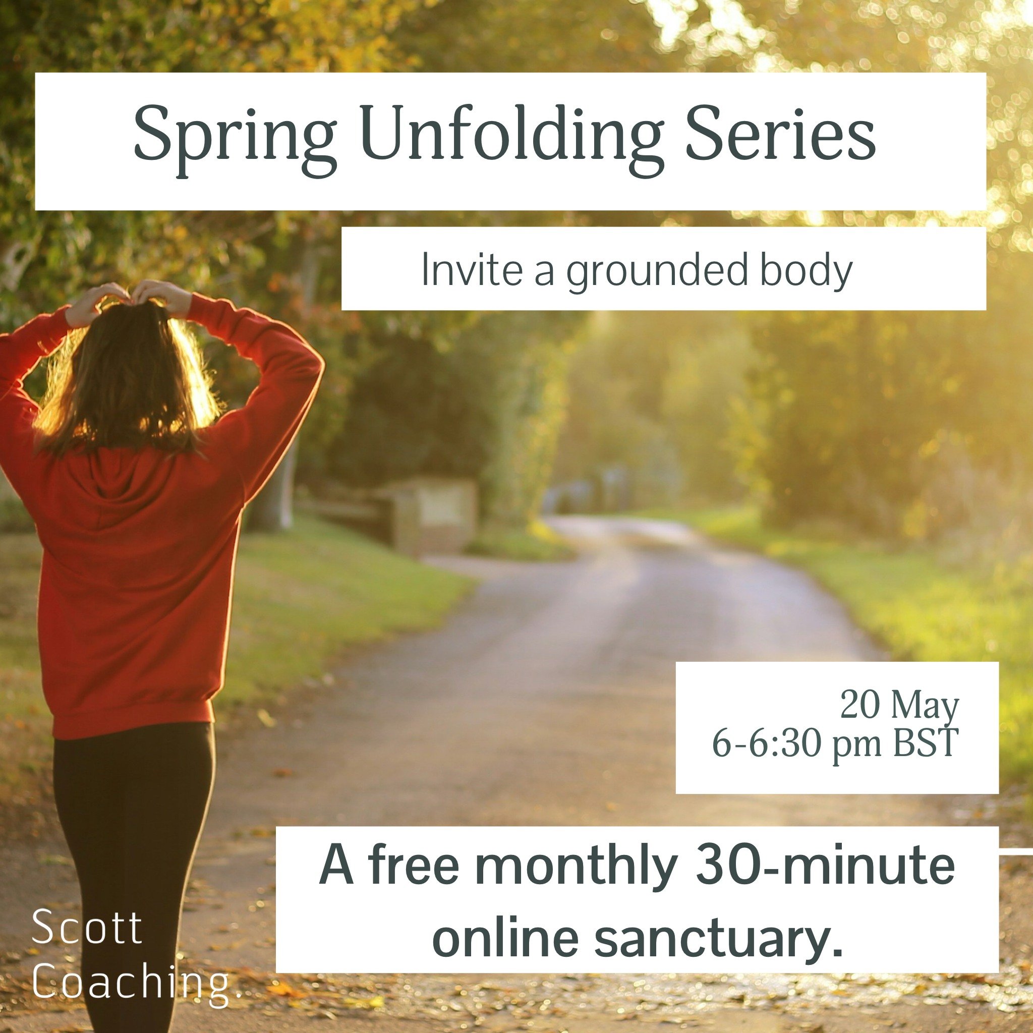 Join us tonight for the last session in the Spring Unfolding series! I'm excited to connect with all of you this evening at 6 pm BST (8 pm SAST).

If you're struggling to find time in your week to slow down and connect with your body, this session is