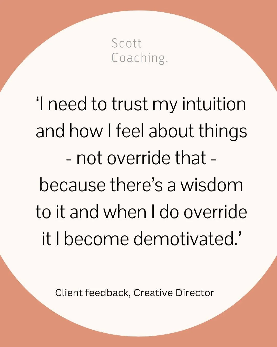 At the end of each coaching relationship, I invite clients to reflect on what they&rsquo;ve learned about themselves through the process.

This reflection from a Creative Director really stayed with me.

As business owners, we often undervalue in