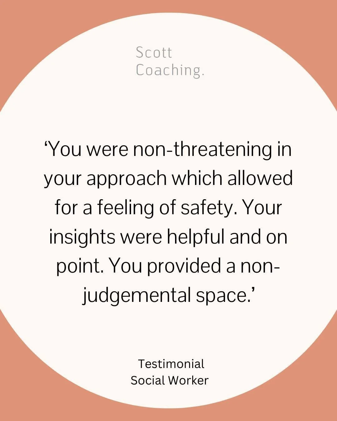 Although no one can guarantee safety, having the intention of creating a safe space matters. I am grateful when I receive this kind of feedback from clients.