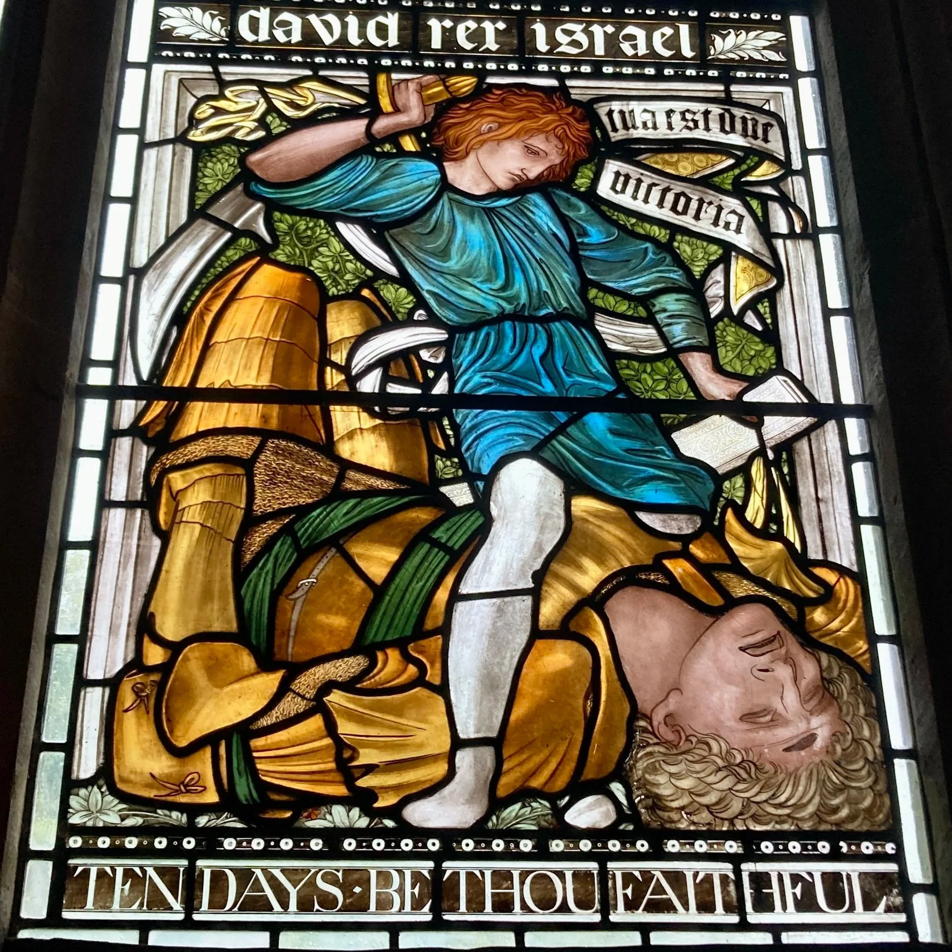 David and Goliath by Burne-Jones and Morris & Co in Christ Church cathedral, which has several pre-raphaelite stained glass windows