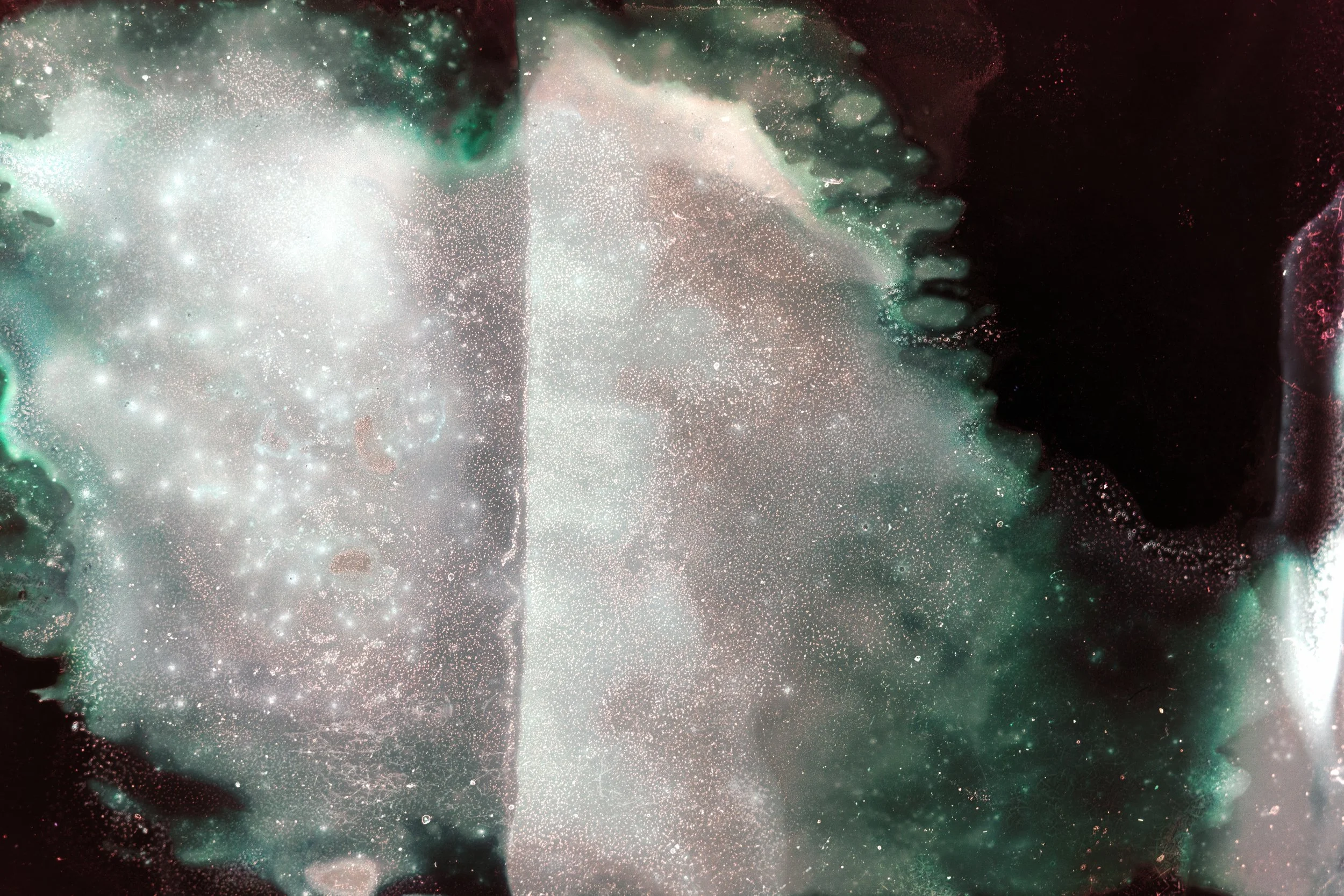 Cloud Watching (X), Photography (35mm film, bleach, water), 2024
