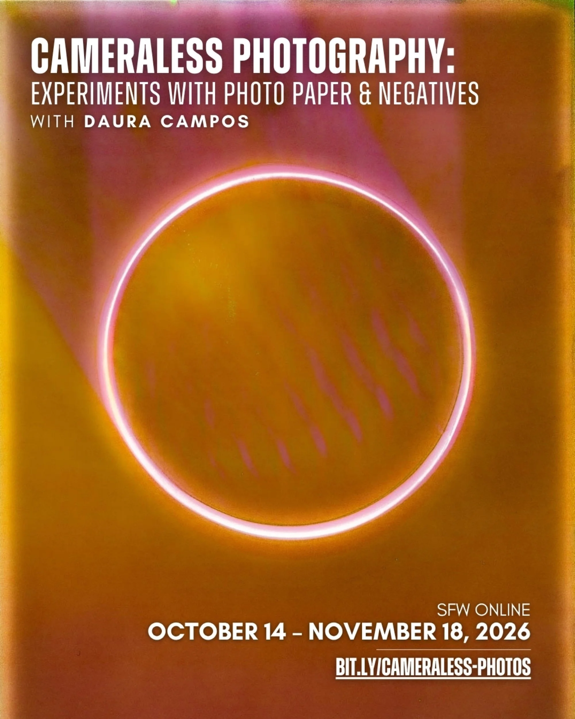 Santa Fe Workshops
Cameraless Photography: Experiments with Photo Paper and Negatives
Online • October – November, 2026