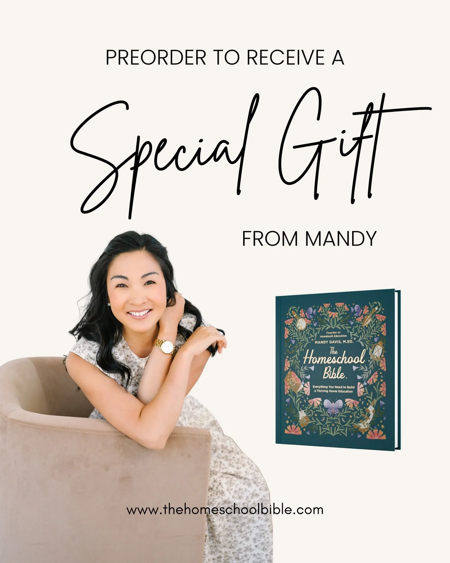 My preorder gift is LIVE. 🎉

The Homeschool Bible&trade; is the only foundational book you need to homeschool with clarity, confidence, and direction.

When you preorder, you&rsquo;ll receive the audiobook of my memoir, A Matter of Principal, for FR