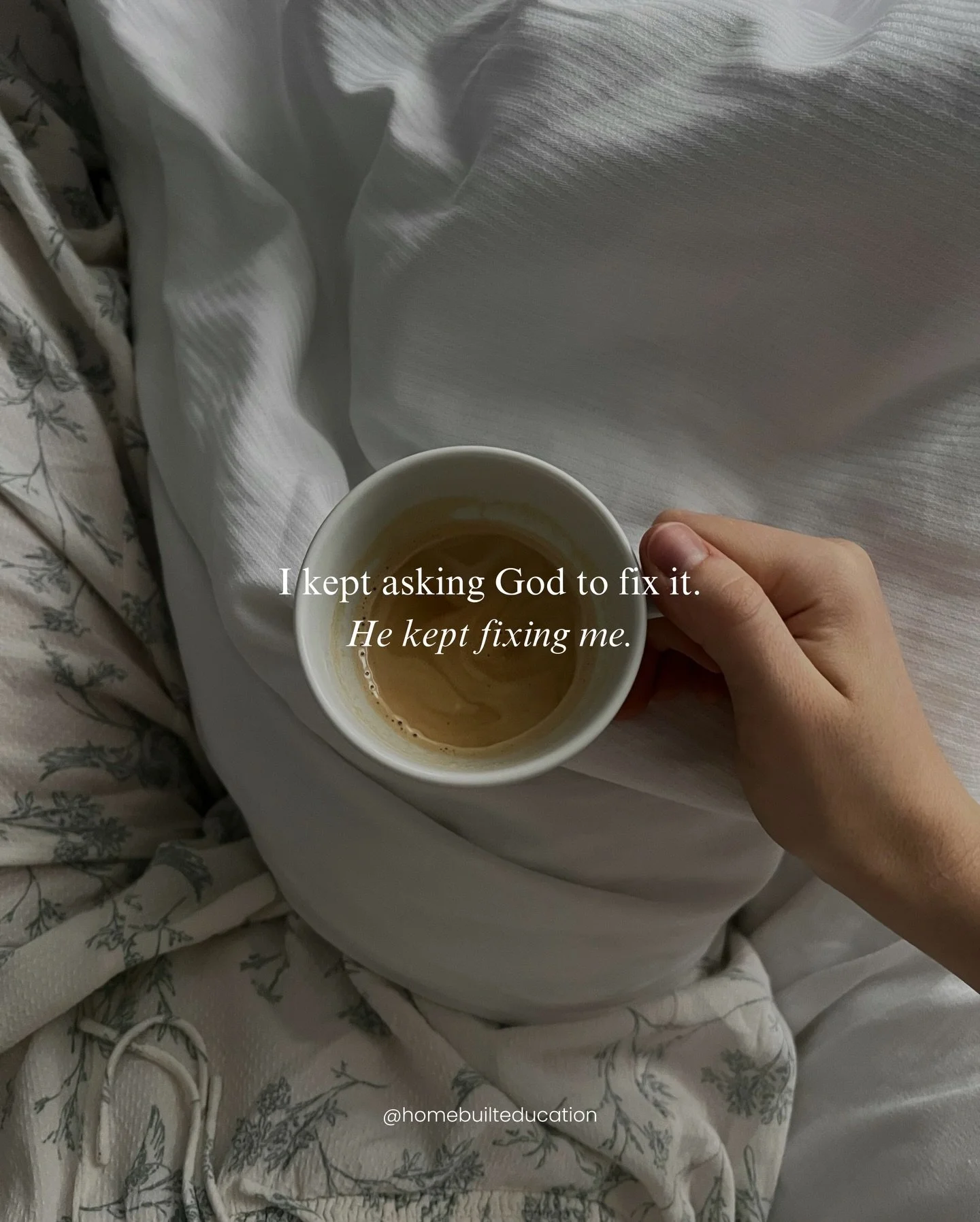 The miracle isn&rsquo;t in the fixing.

It&rsquo;s in the becoming. 🤍 
.
.
.
#christianmotherhood #christianquotes #motherhood