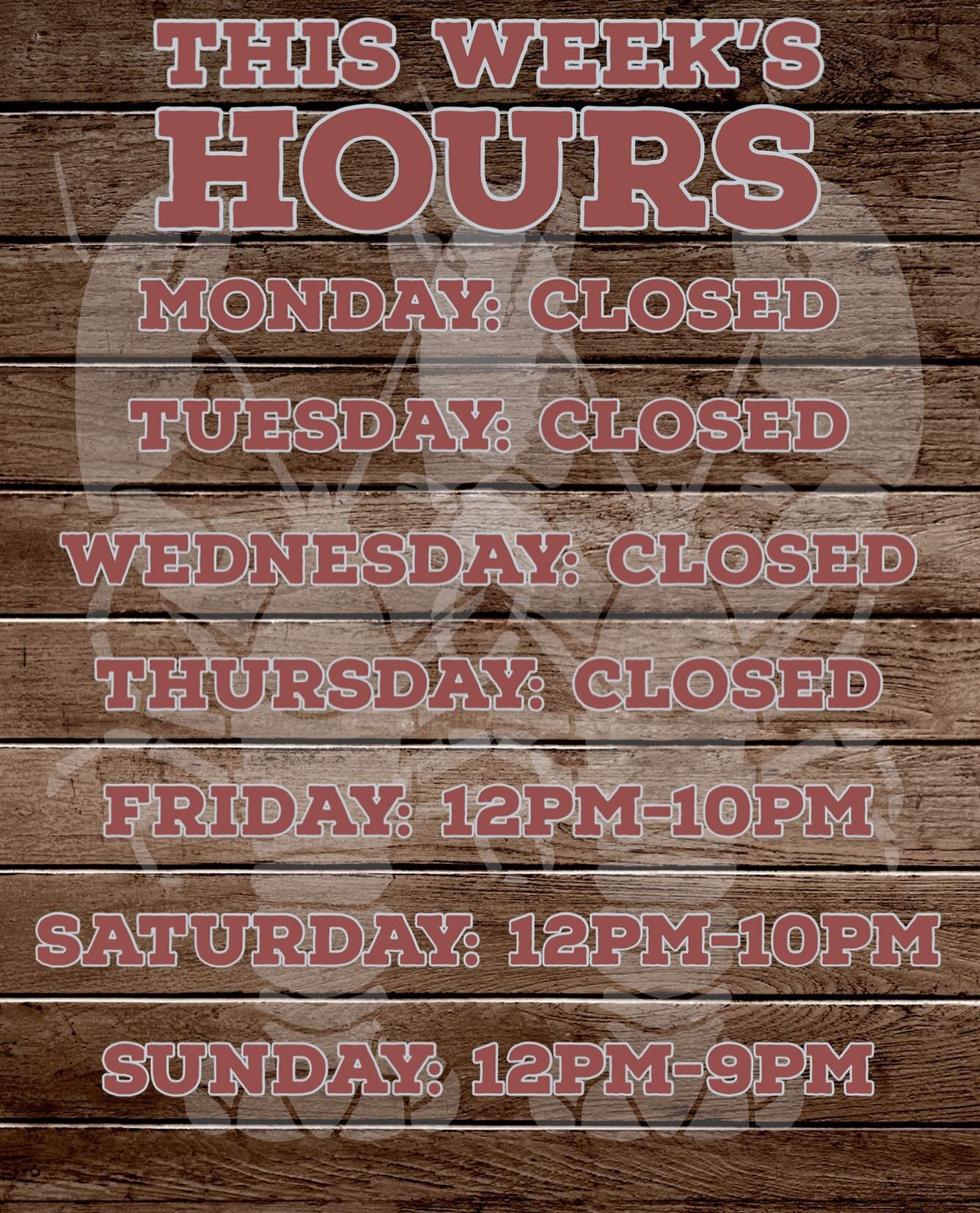 ❗️Updated hours❗️
We are transitioning into our Fall hours starting this week. We will still have music each weekend, so make sure to follow along! 🦞