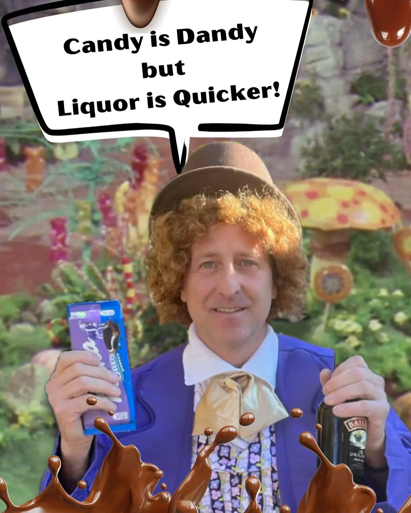 Today! Saturday, October 26! 
5-10pm Halloween Party!

Candy is Dandy but Liquor is Quicker! 

Come on down to the Rough and get one of Mr. Wonka&rsquo;s chocolate shots! One lucky 🍀 patron will find the golden ticket in their shot and drinks will b
