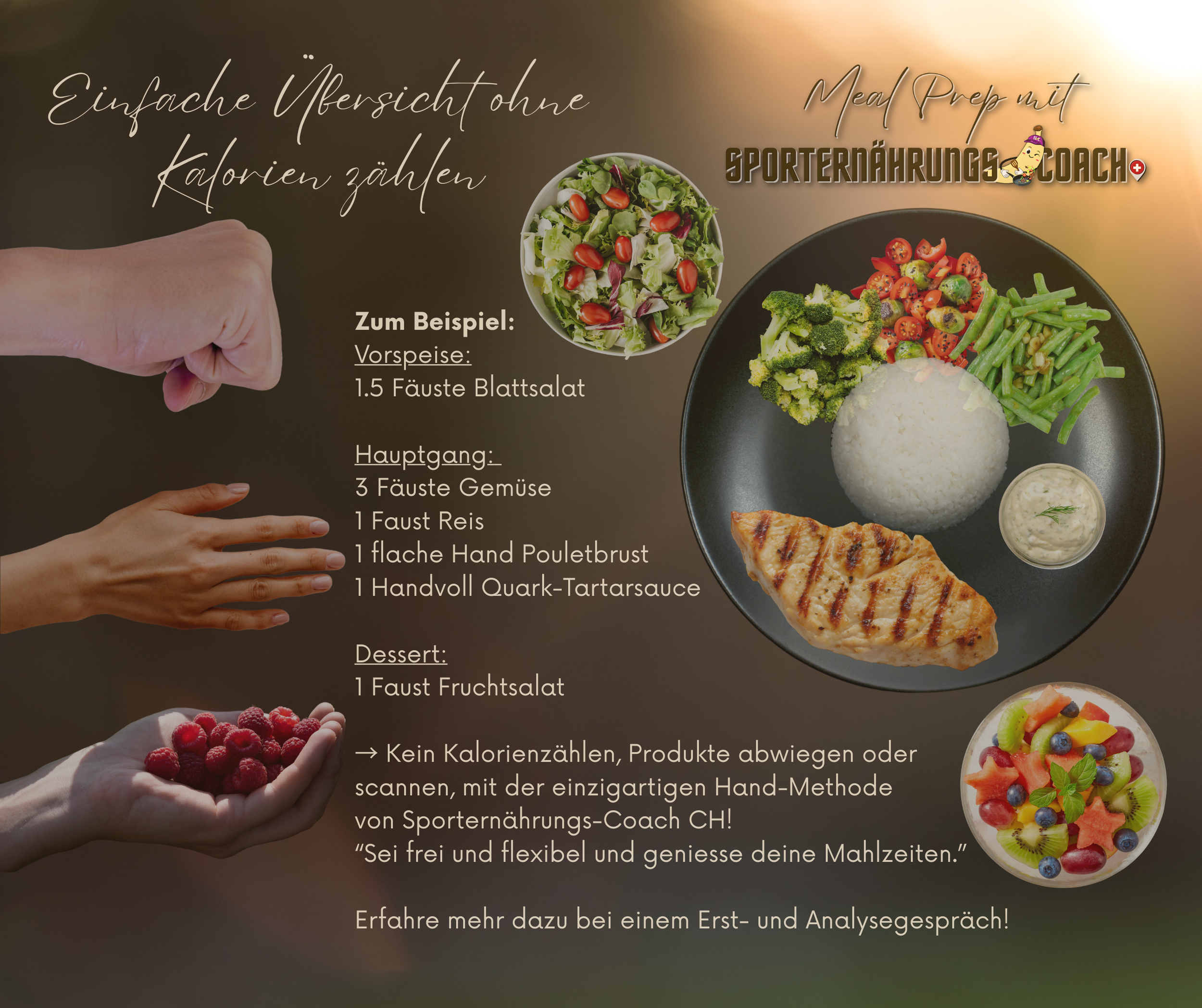 Einfache Übersicht für eine Ernährung im Alltag, Ernährung im Berufsalltag, Ernährung in der Familie, ohne Kalorien zählen