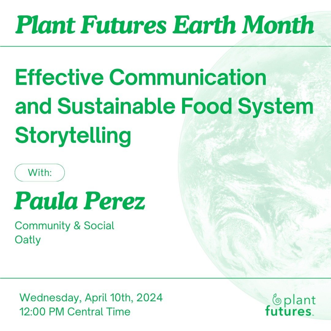 🌍 Join us for the PFI Earth Month Series! We're thrilled to have Paula Perez from Oatly lead a discussion on effective communication and sustainable storytelling for food products.

🗓️ Wednesday, April 10, 2024
🕛 Time: 12:00 PM Central Time

Sign 