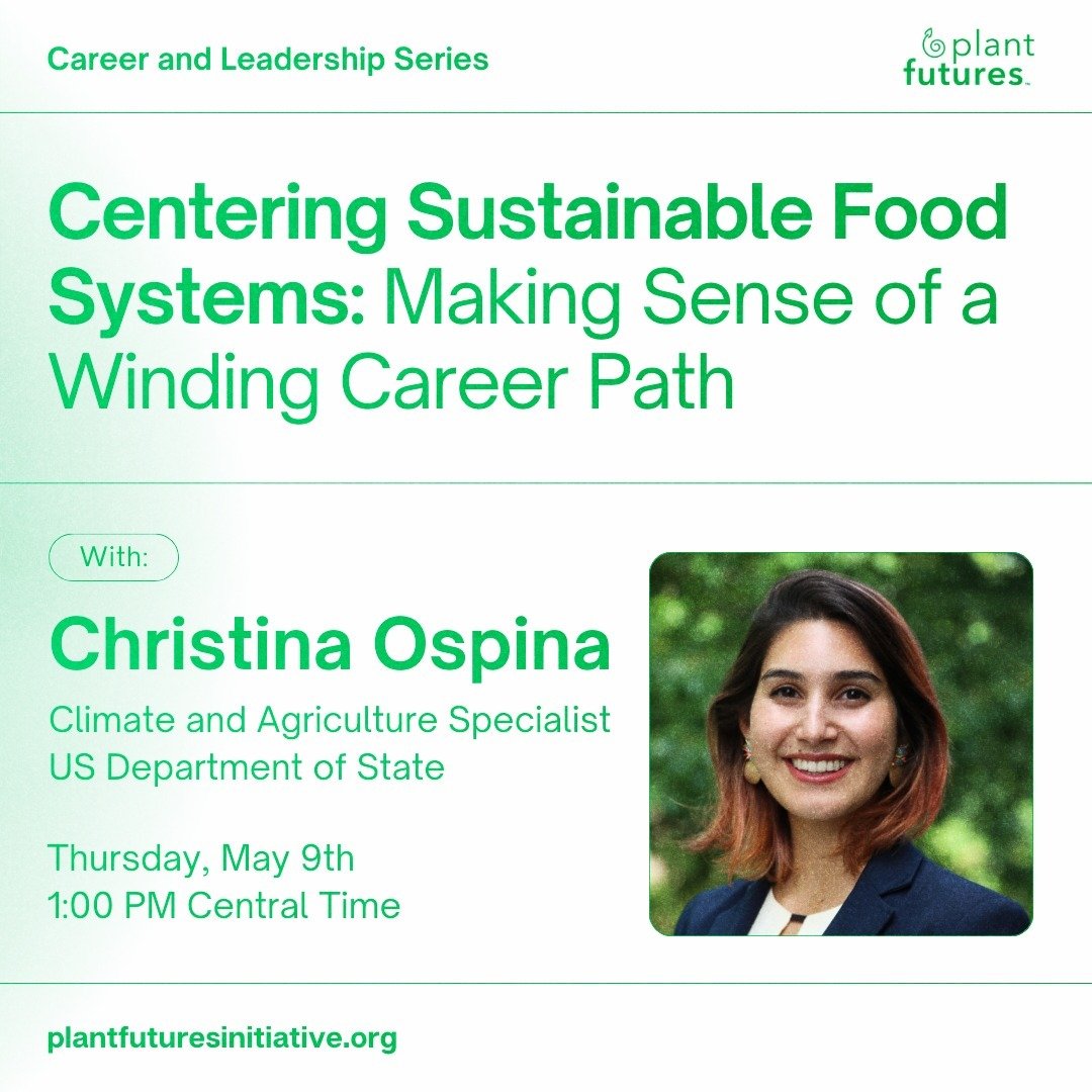 Join us for the next talk in our Career &amp; Leadership series, where we connect you with experts shaping the future of food. This time, we're thrilled to welcome Christina Ospina! 🌱 From her role as a Climate and Agriculture Specialist at the US D