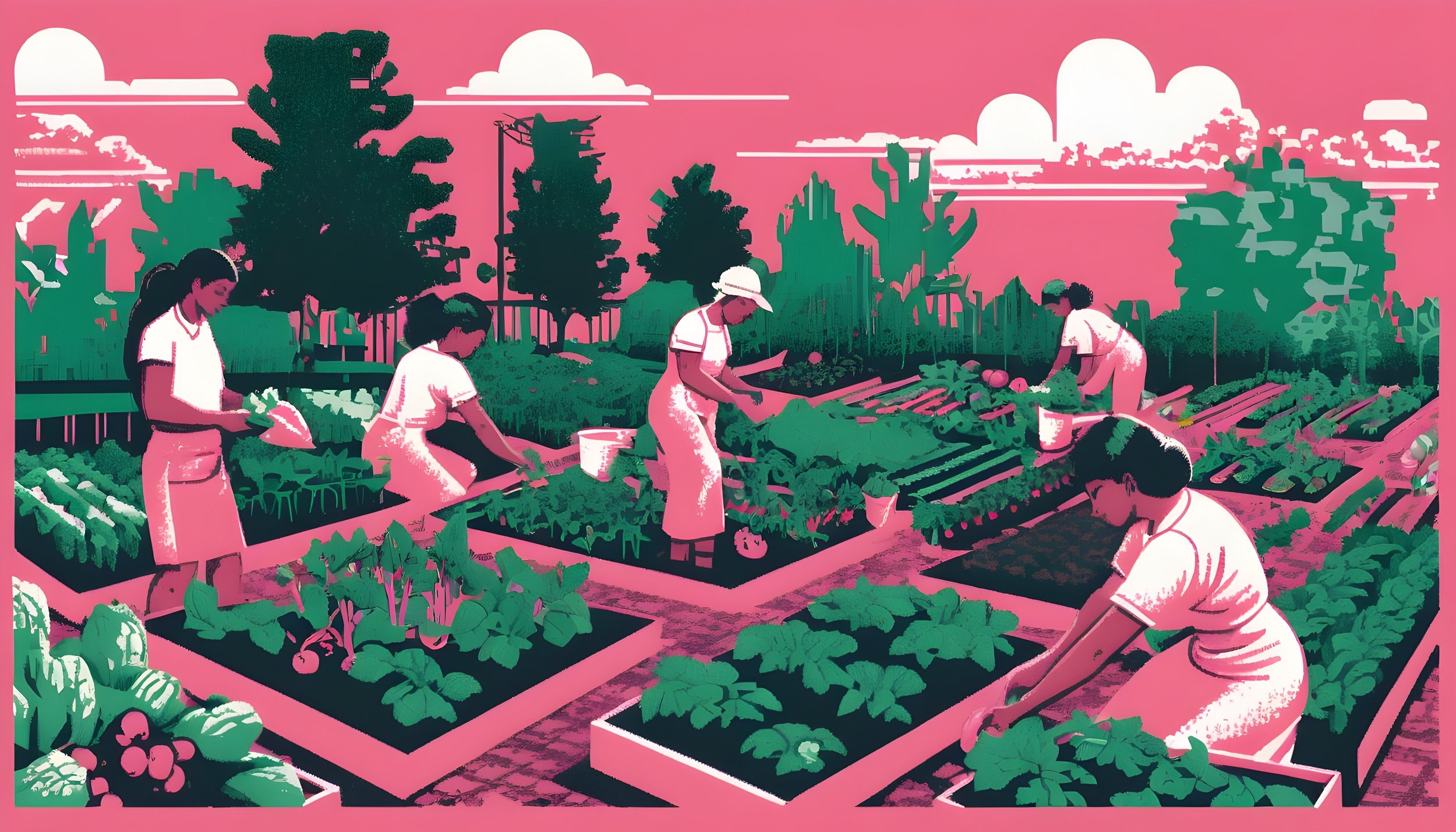image of people gardening