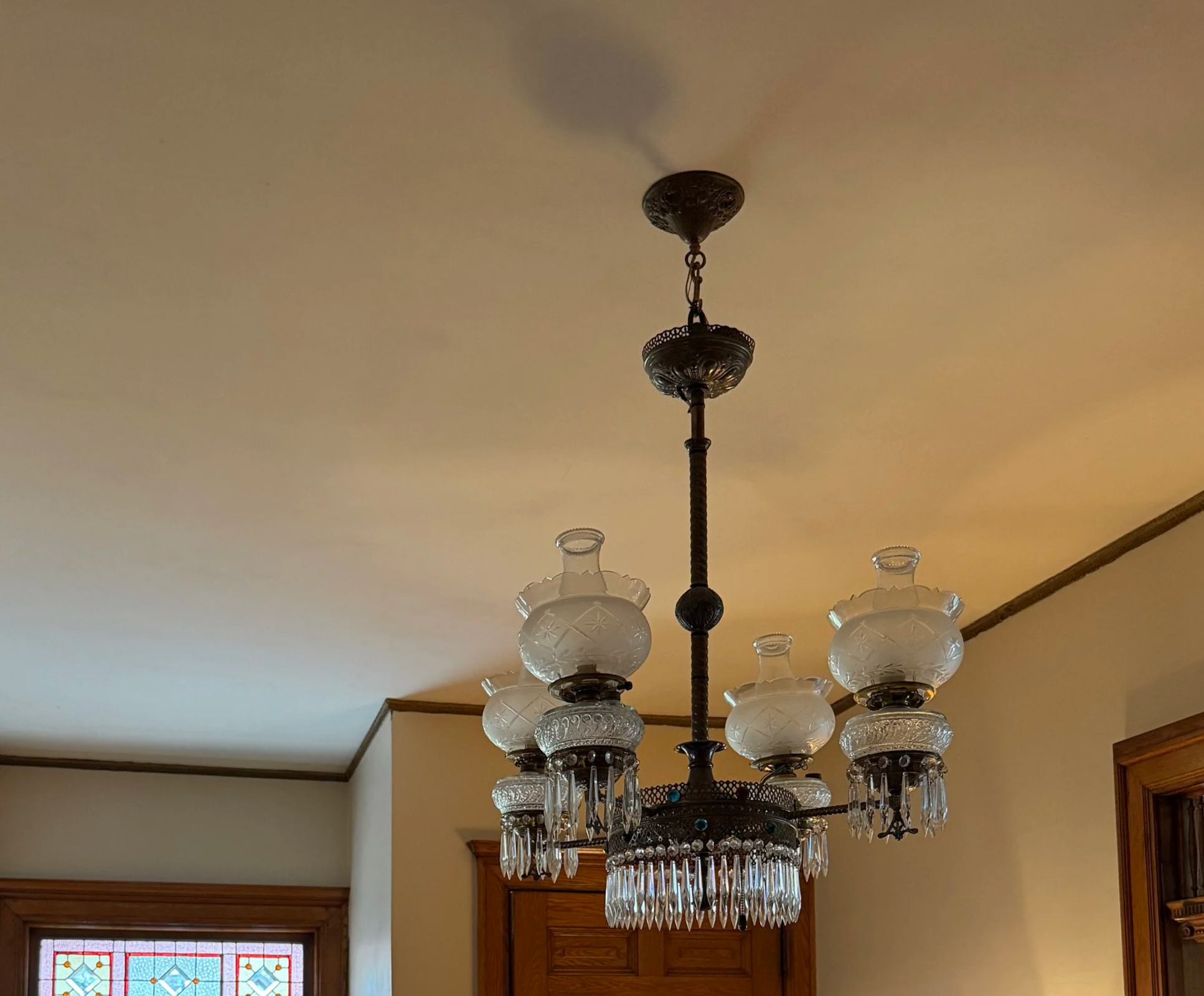 1890's Bradley & Hubbard Jeweled fixture / private residence