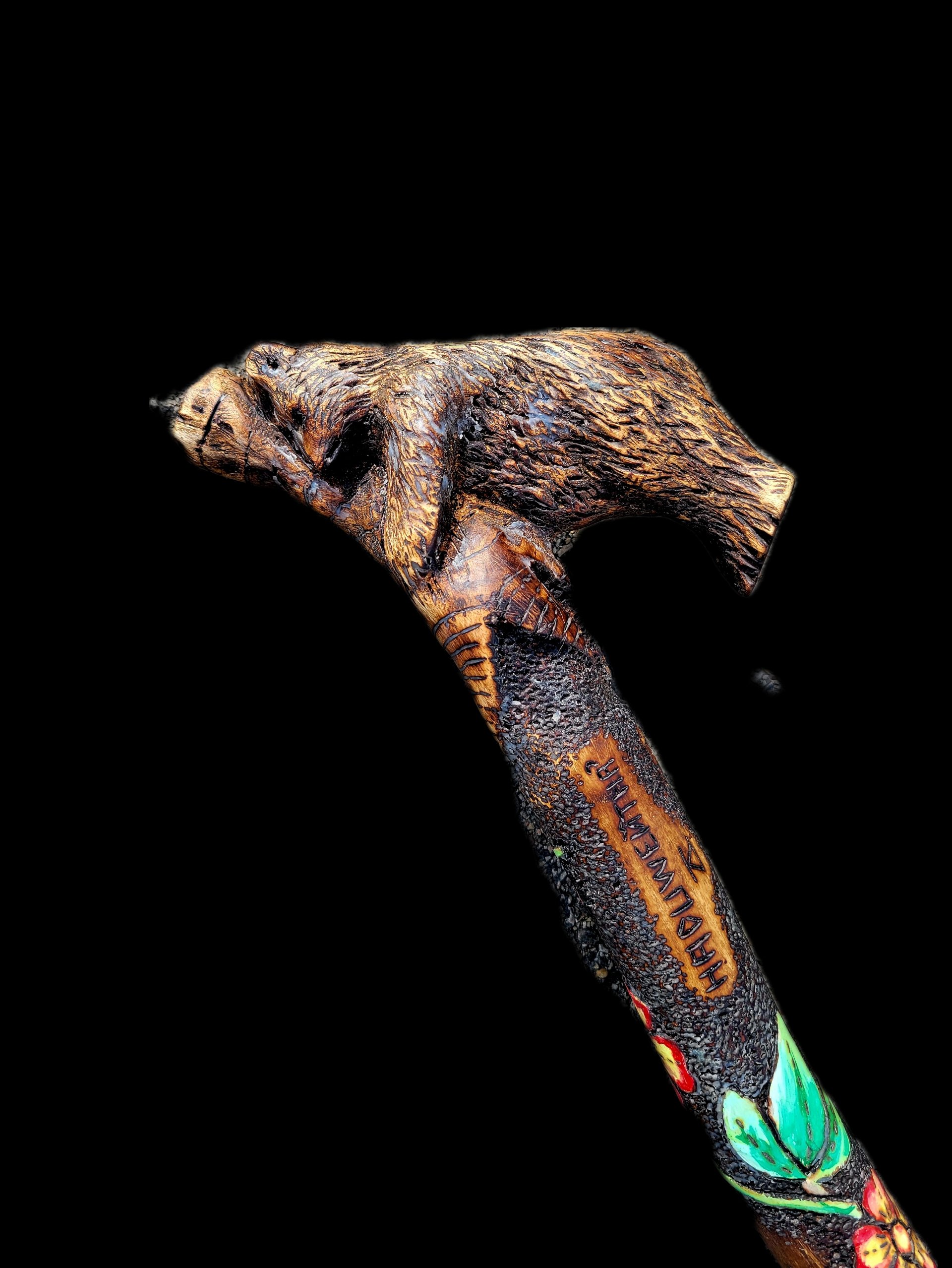 Bear Clan Walking Stick