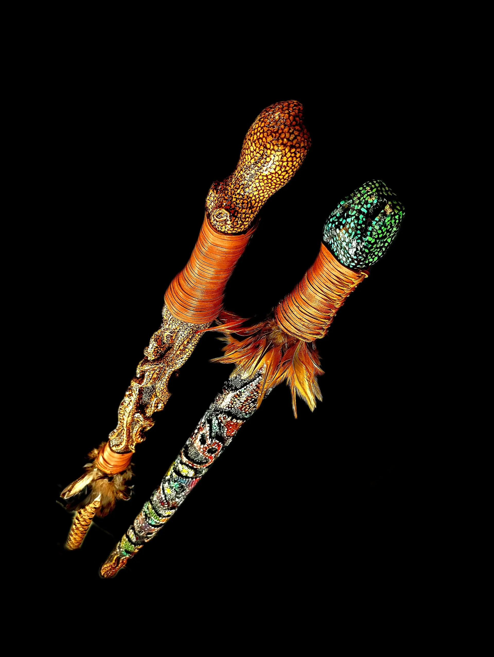 Octopus and Turtle Clan Walking Stick