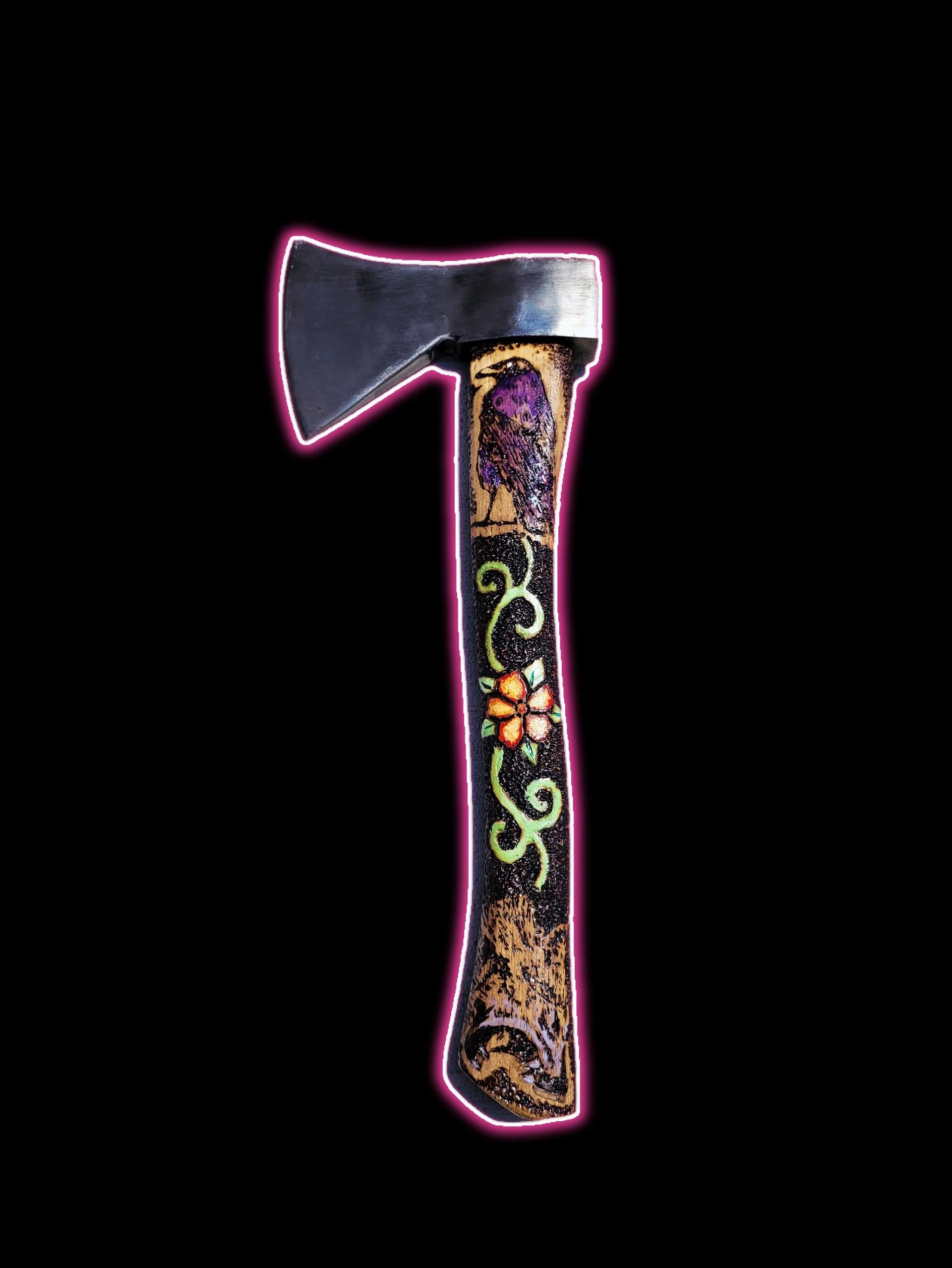 Wolf and Raven Warrior Hatchet