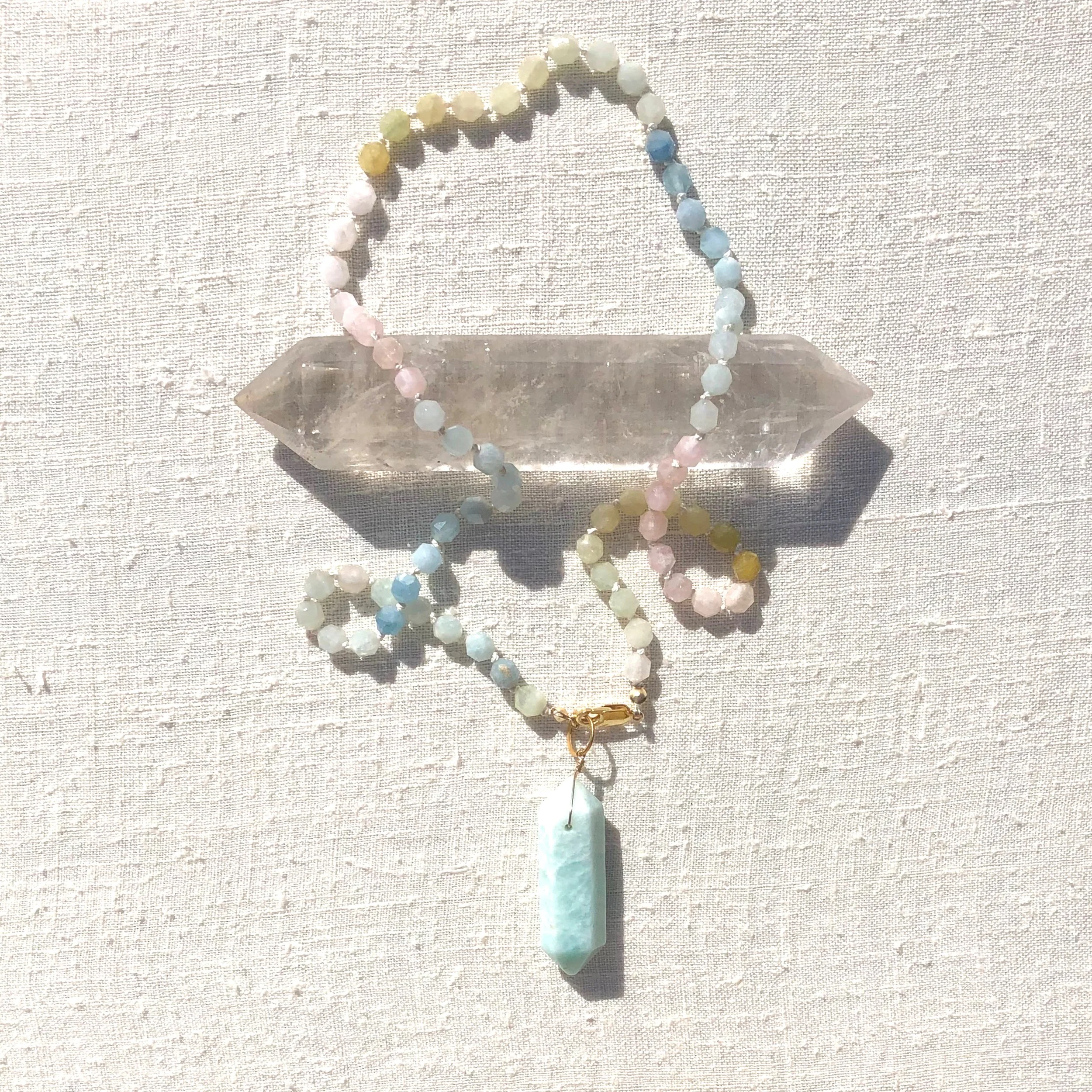 SUNRISE Necklace Aquamarine + Morganite