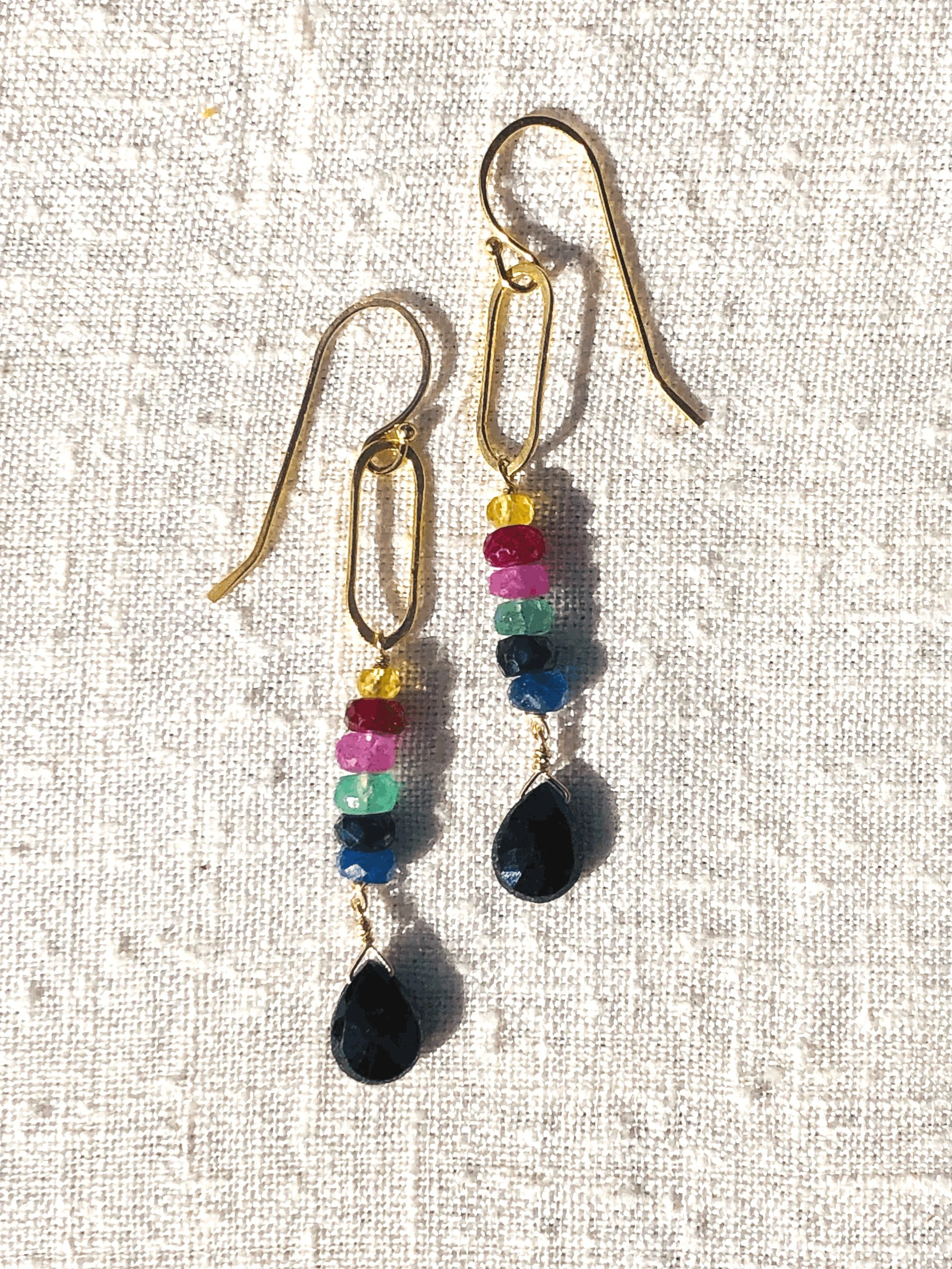 ESME Earrings Emerald, Ruby, Sapphire