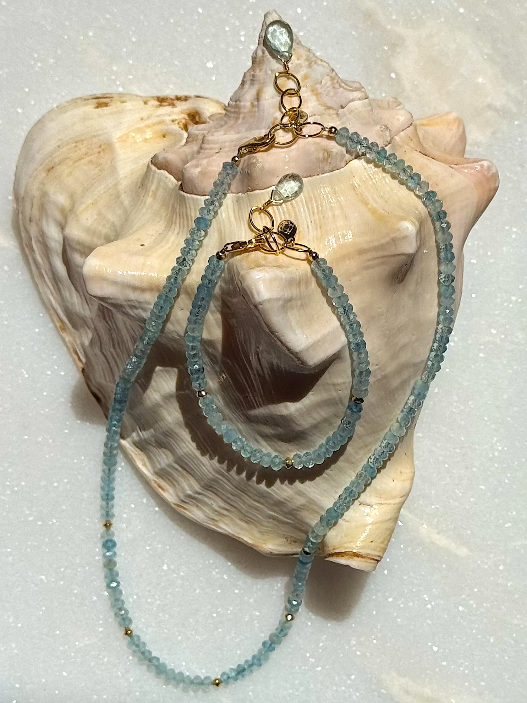 ISLAND GIRL SHORE Necklace and Bracelet Aquamarine