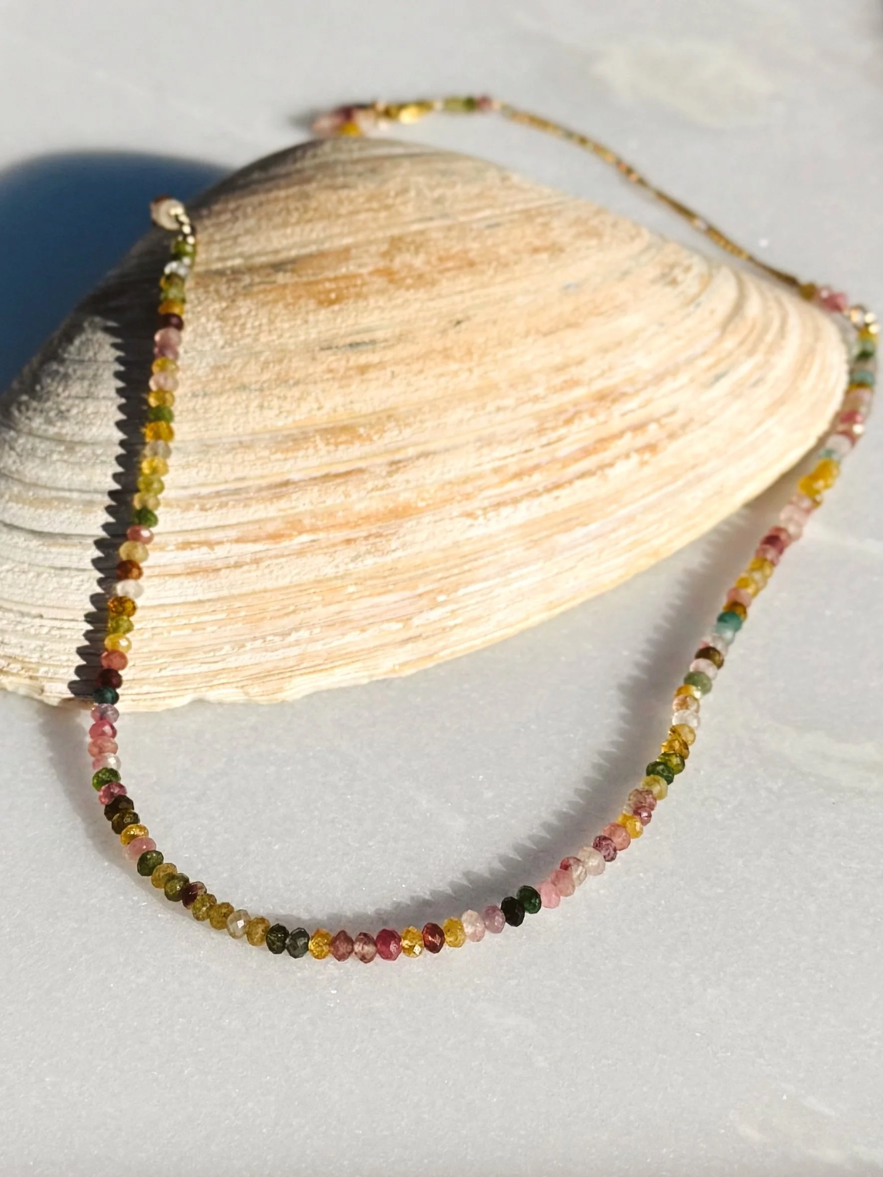 STELLAR ASTRA Necklace Rainbow Tourmaline Neutrals
