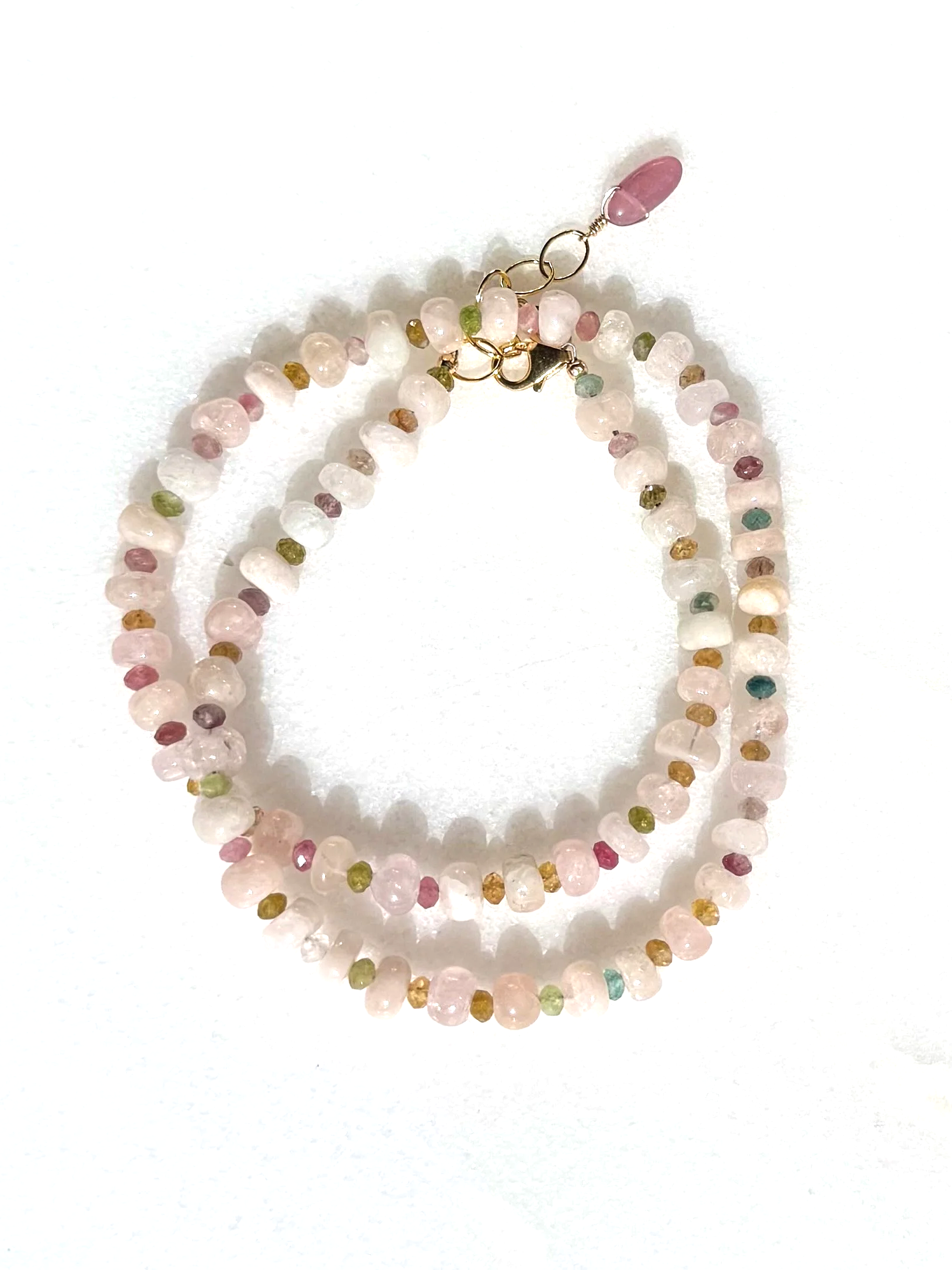 PLUMERIA Neckalce Morganite and Tourmaline