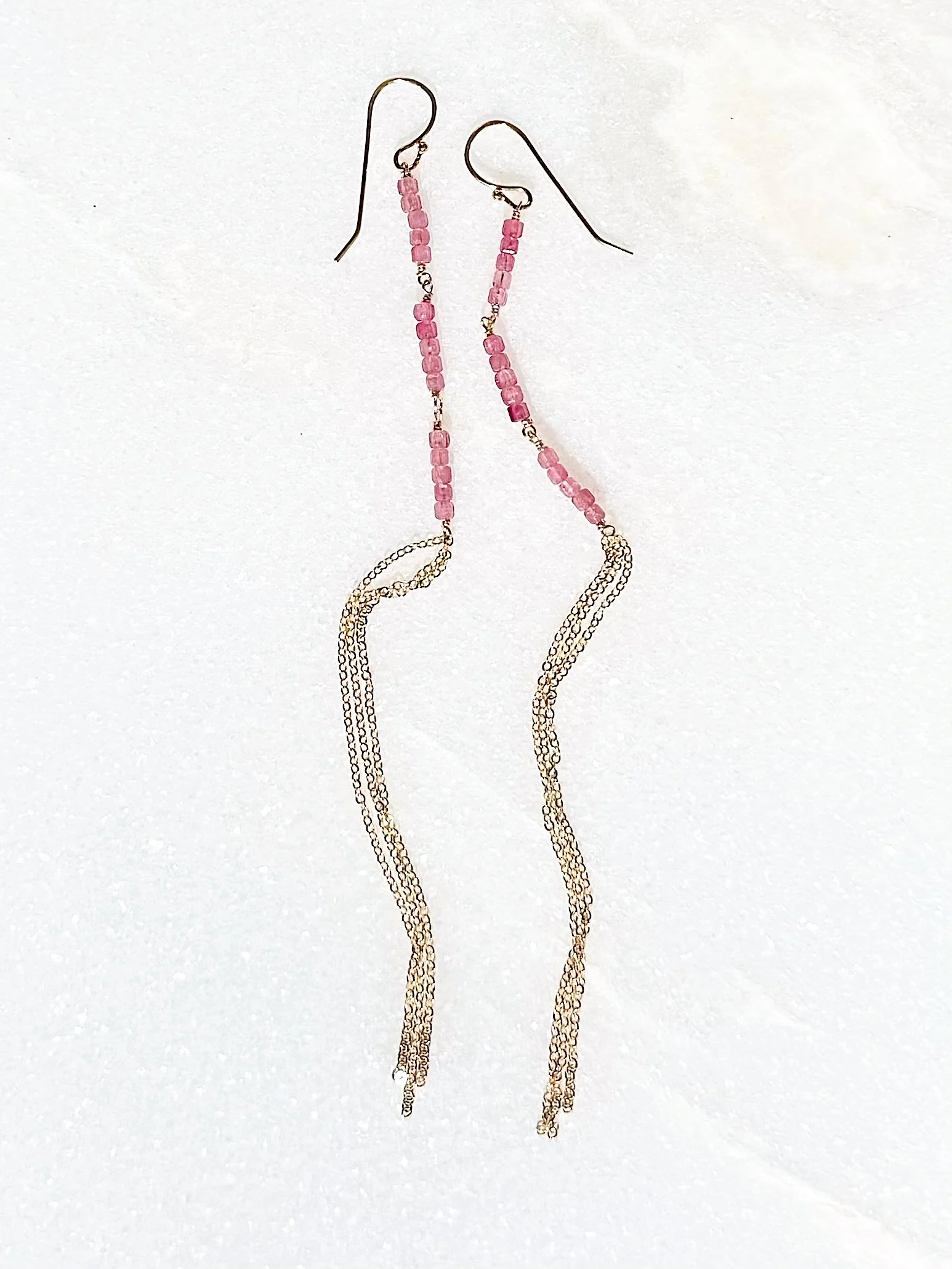 PINK JASMINE Tassel Earrings Tourmaline $195.00