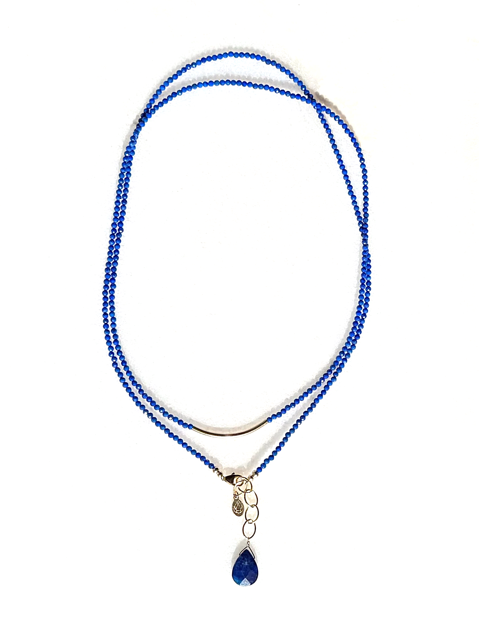 LUNA Long Double Wrap Necklace Lapis Lazuli
