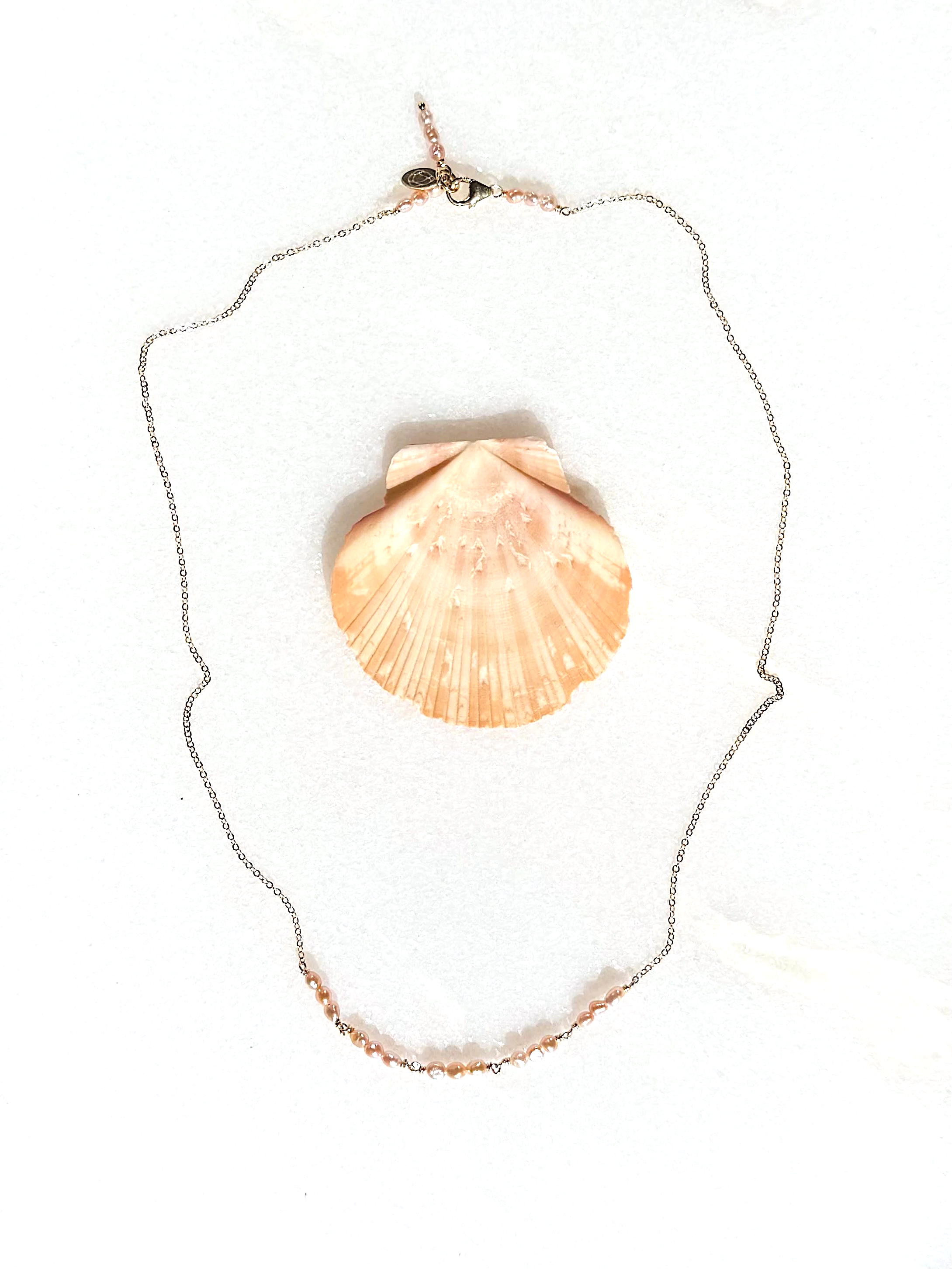 NEROLI CELESTE Necklace Peach Freshwater Pearl
