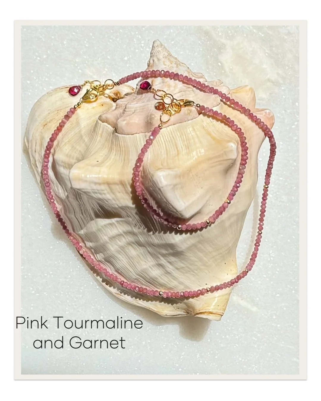 ISLAND GIRL BOUGAINVILLEA Necklace and Bracelet Pink Tourmaline